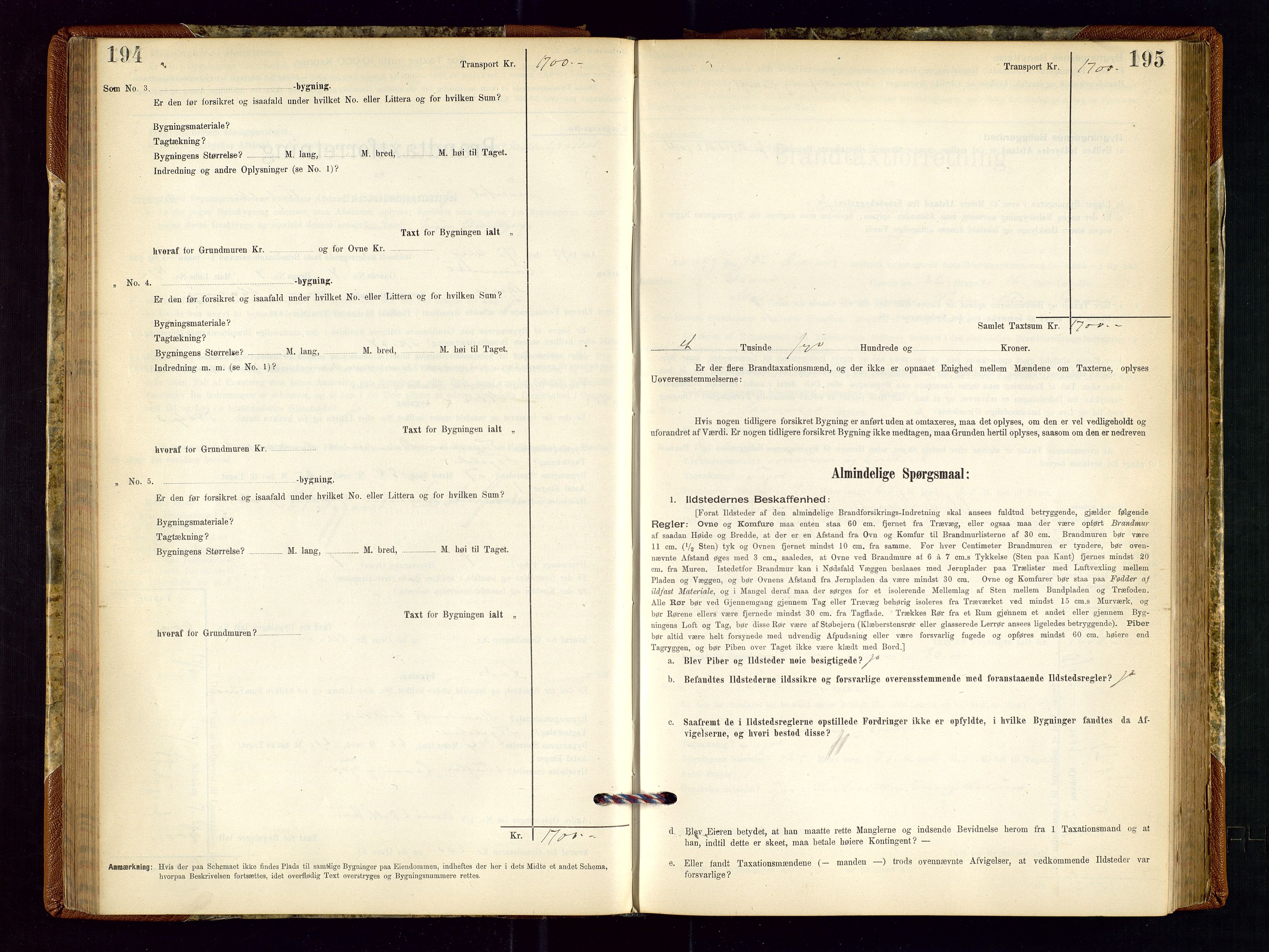 Torvestad lensmannskontor, SAST/A-100307/1/Gob/L0001: "Brandtaxationsprotokol for Torvestad Lensmannsdistrikt", 1895-1904, p. 194-195