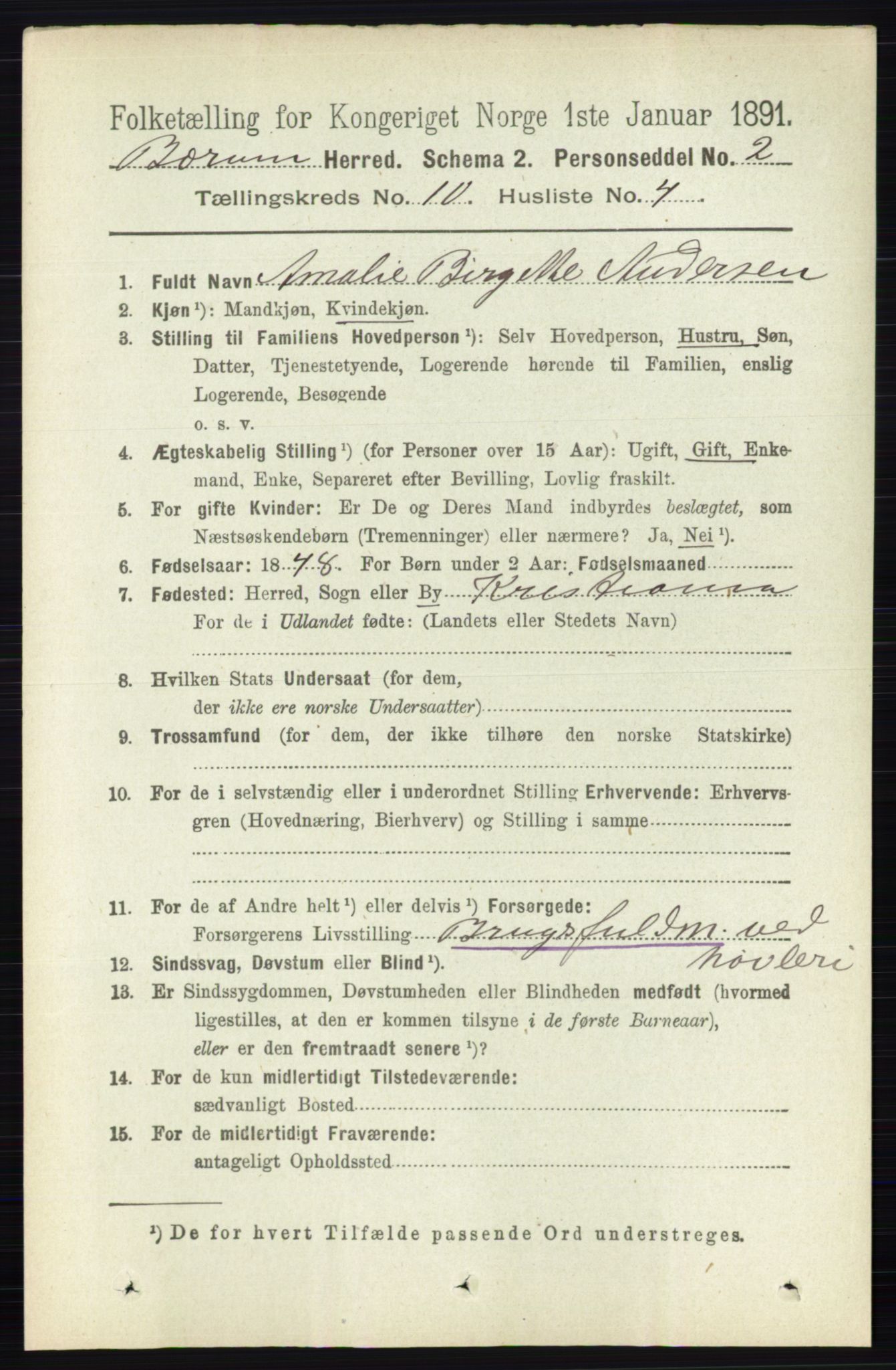 RA, 1891 census for 0219 Bærum, 1891, p. 6382