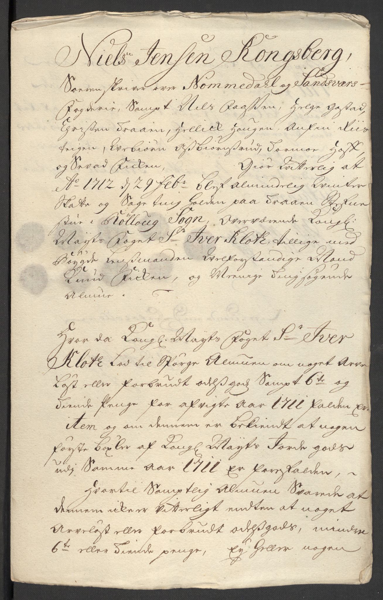Rentekammeret inntil 1814, Reviderte regnskaper, Fogderegnskap, AV/RA-EA-4092/R24/L1586: Fogderegnskap Numedal og Sandsvær, 1711, p. 44