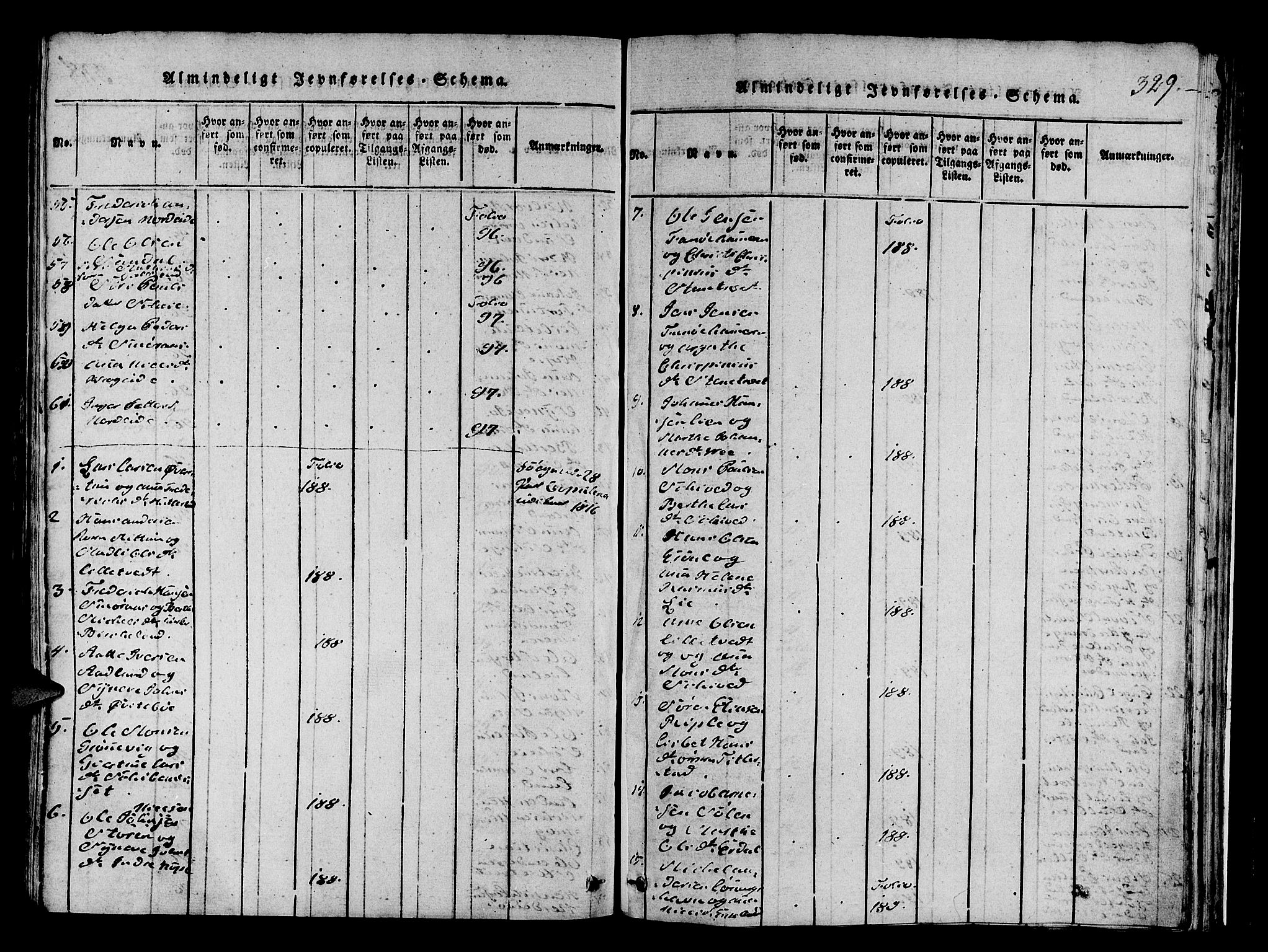 Fana Sokneprestembete, AV/SAB-A-75101/H/Hab/Haba/L0001: Parish register (copy) no. A 1, 1816-1836, p. 329