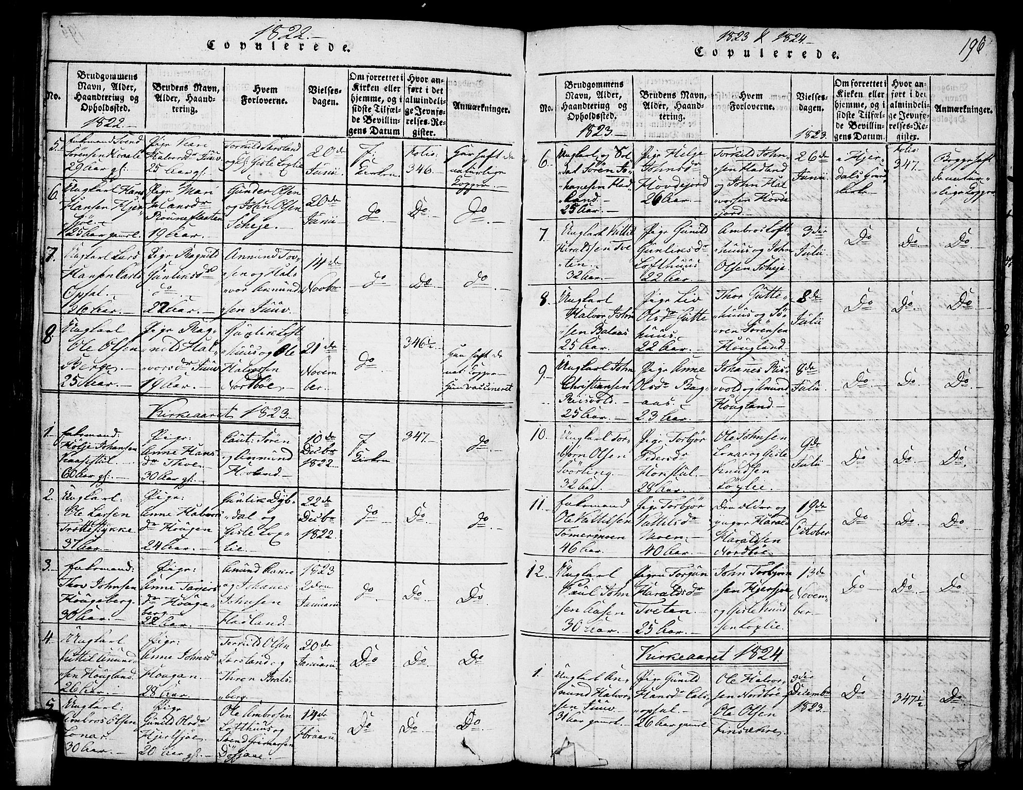 Hjartdal kirkebøker, AV/SAKO-A-270/F/Fa/L0007: Parish register (official) no. I 7, 1815-1843, p. 196