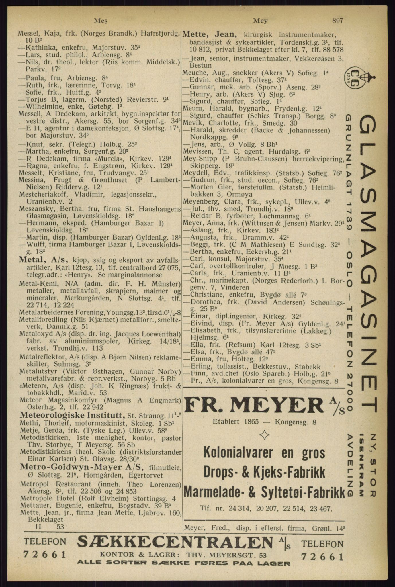 Kristiania/Oslo adressebok, PUBL/-, 1933, p. 897