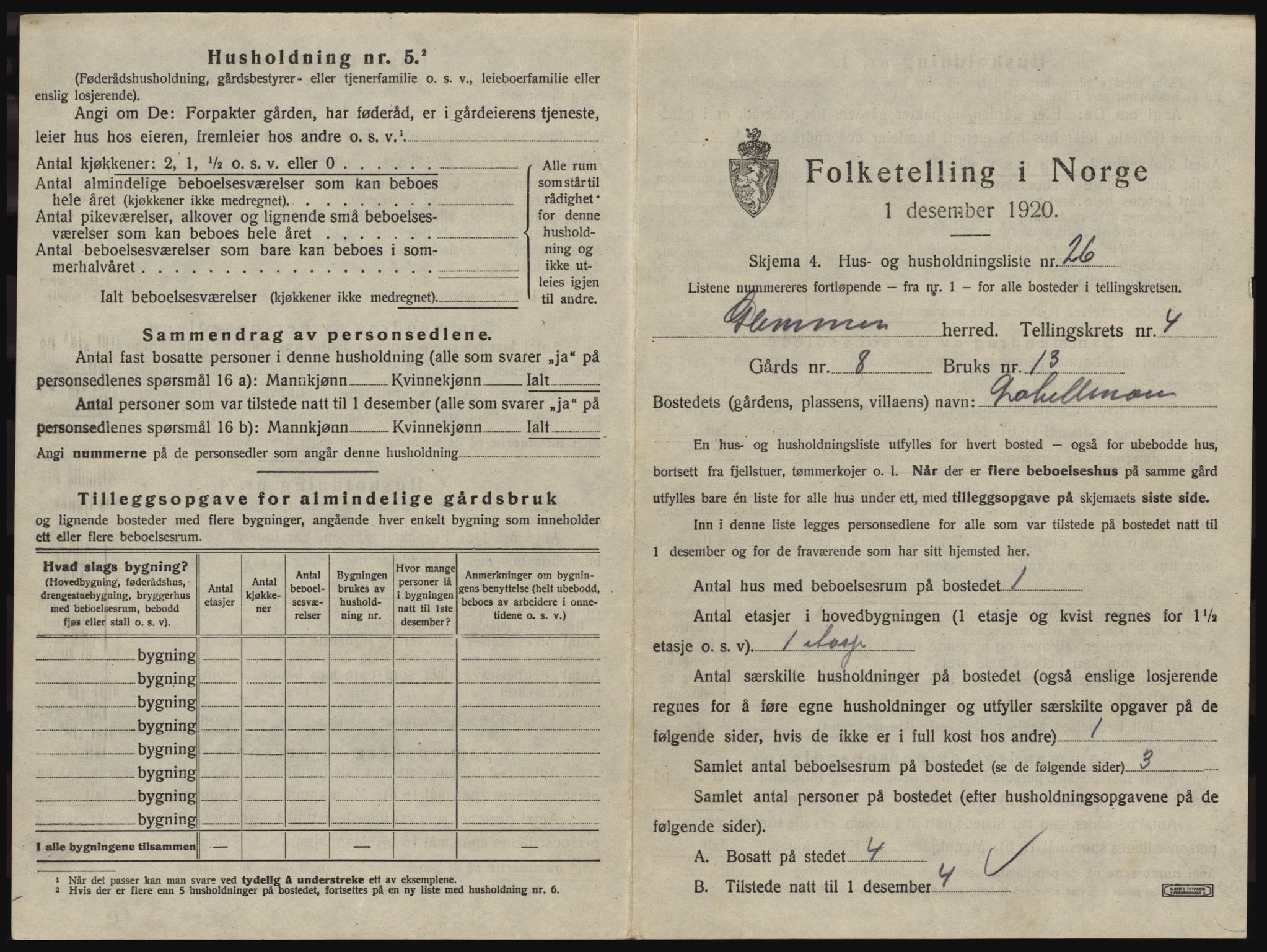 SAO, 1920 census for Glemmen, 1920, p. 679