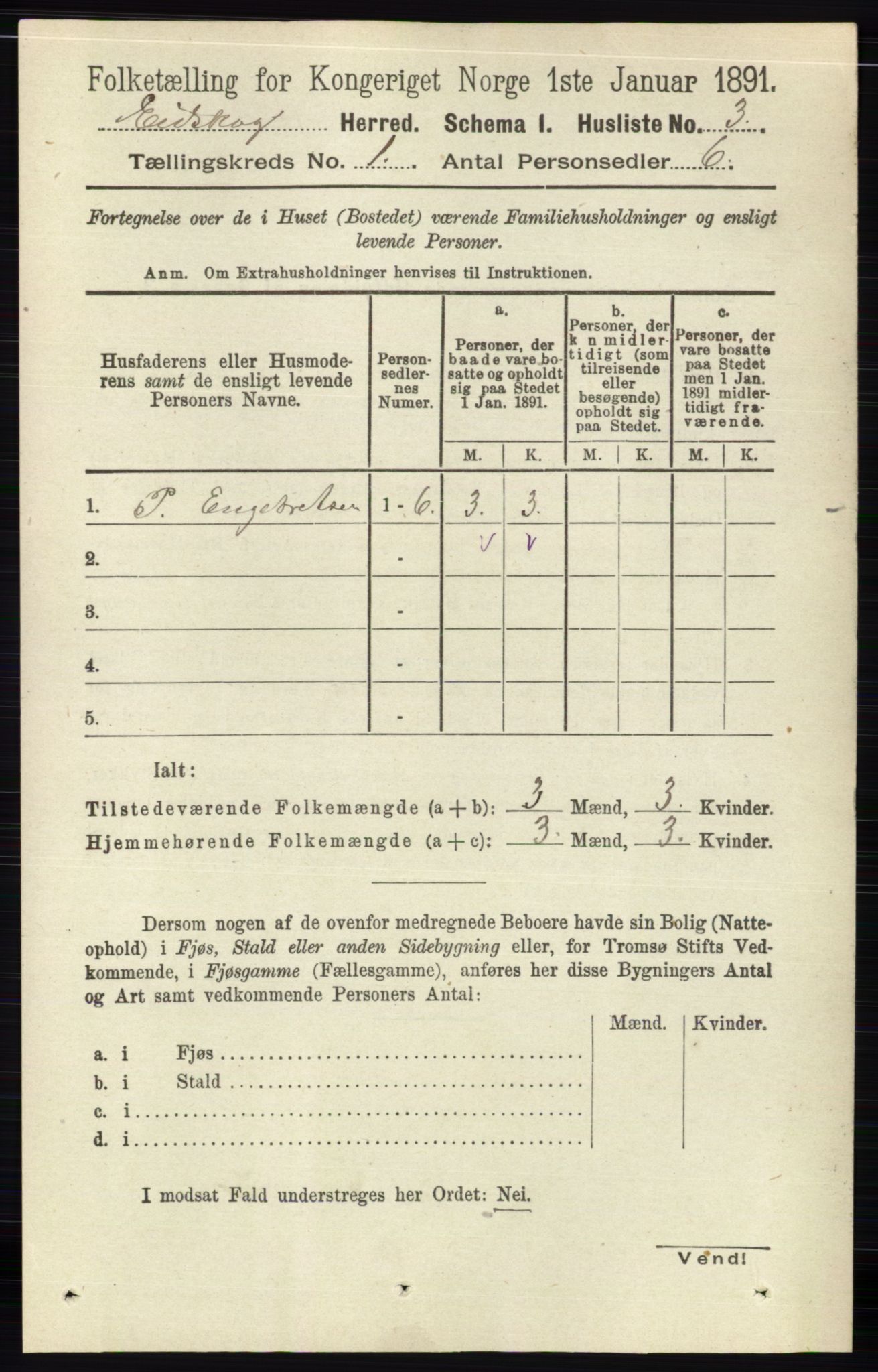 RA, 1891 census for 0420 Eidskog, 1891, p. 41