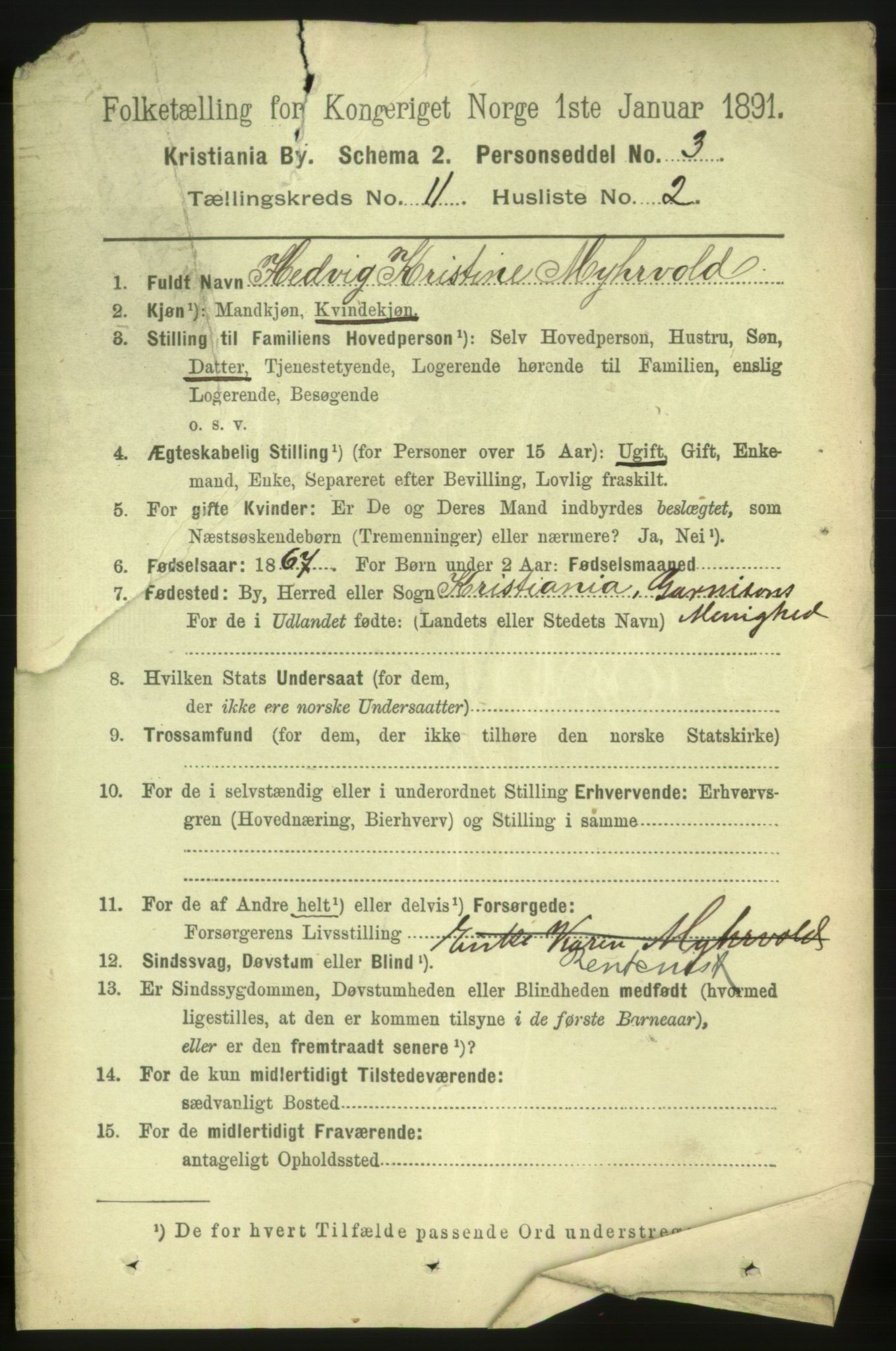 RA, 1891 census for 0301 Kristiania, 1891, p. 4893