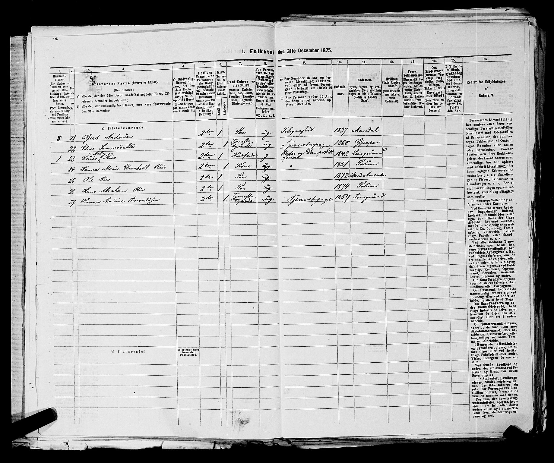 SAKO, 1875 census for 0806P Skien, 1875, p. 40