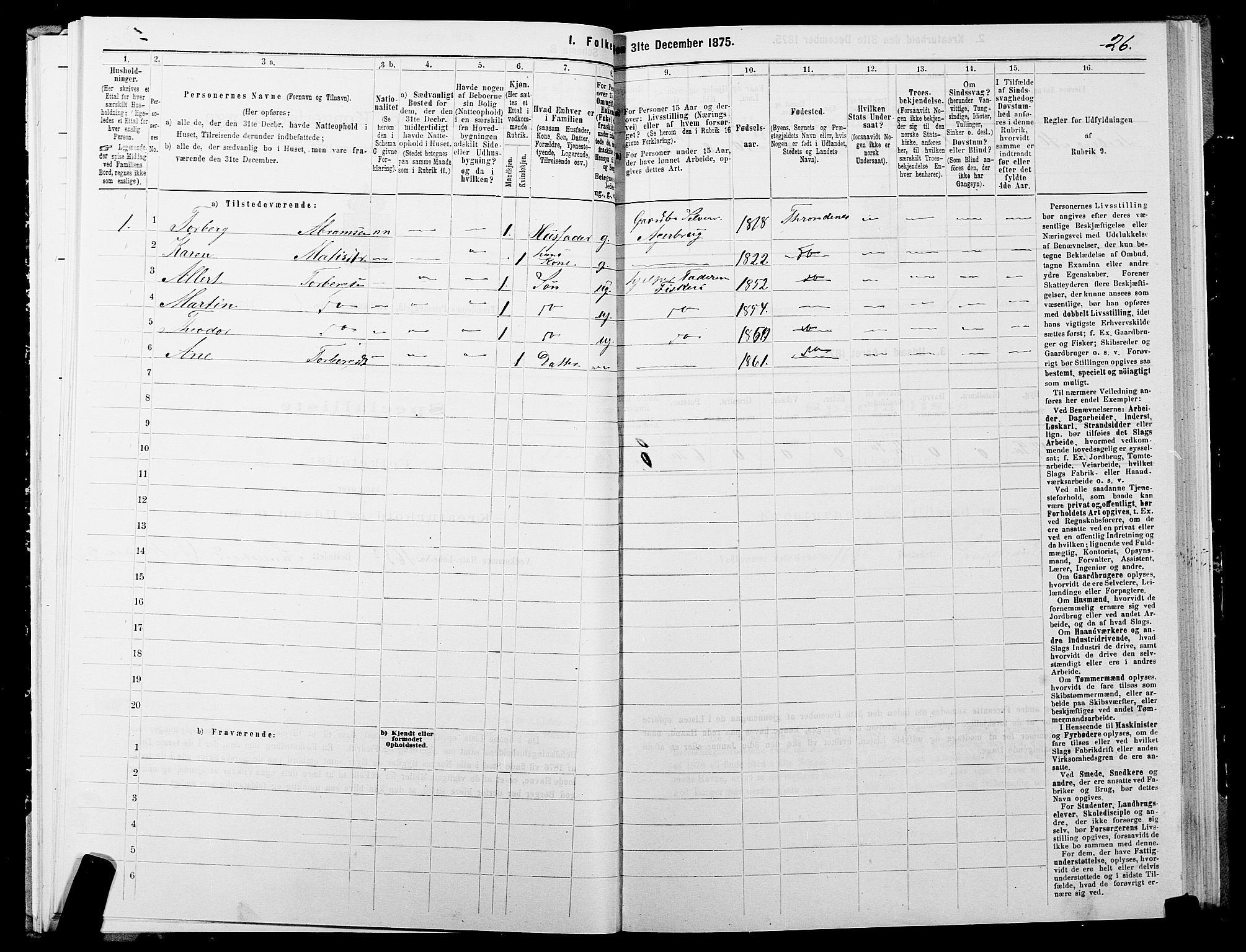 SATØ, 1875 census for 1914P Trondenes, 1875, p. 1026