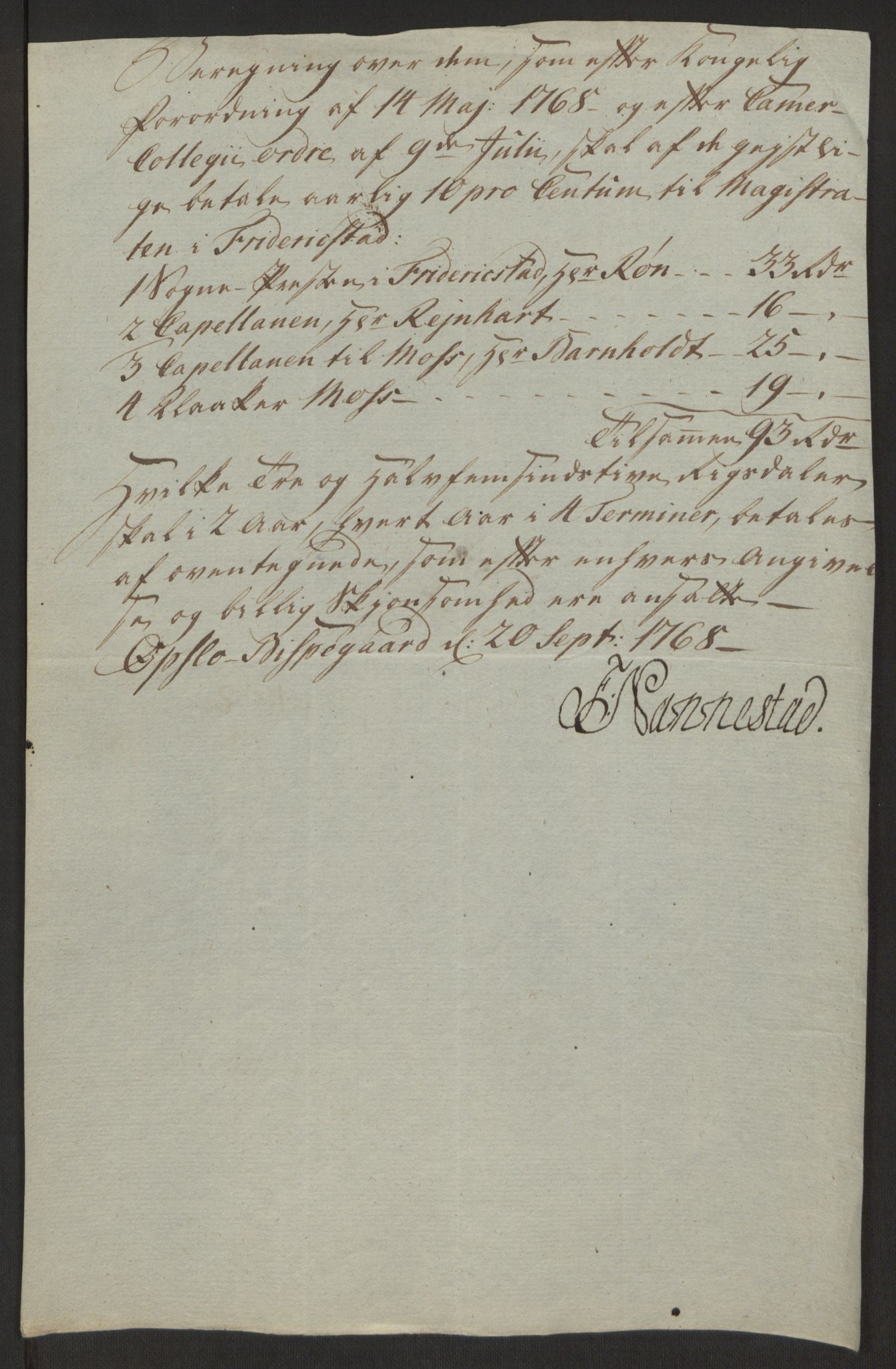 Rentekammeret inntil 1814, Reviderte regnskaper, Byregnskaper, AV/RA-EA-4066/R/Rb/L0029/0001: [B3] Kontribusjonsregnskap / Ekstraskatt, 1762-1772, p. 495