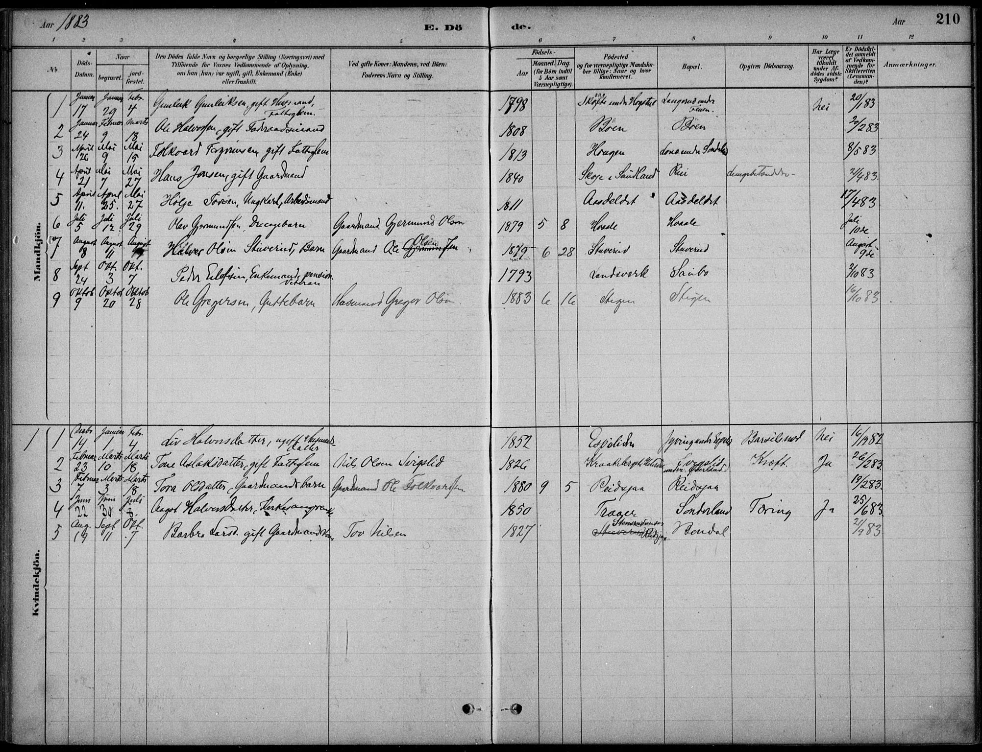 Hjartdal kirkebøker, SAKO/A-270/F/Fc/L0002: Parish register (official) no. III 2, 1880-1936, p. 210
