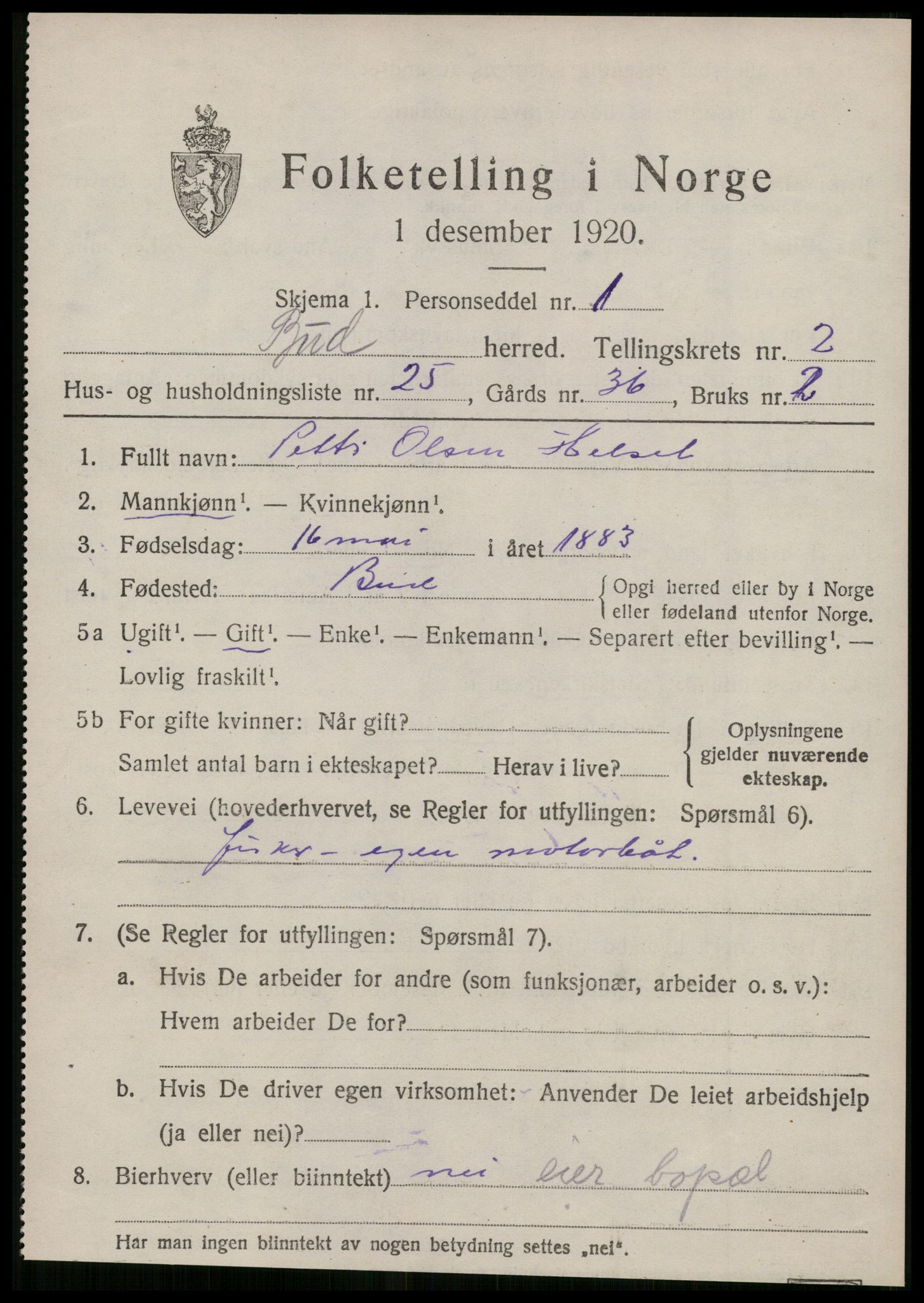 SAT, 1920 census for Bud, 1920, p. 1384