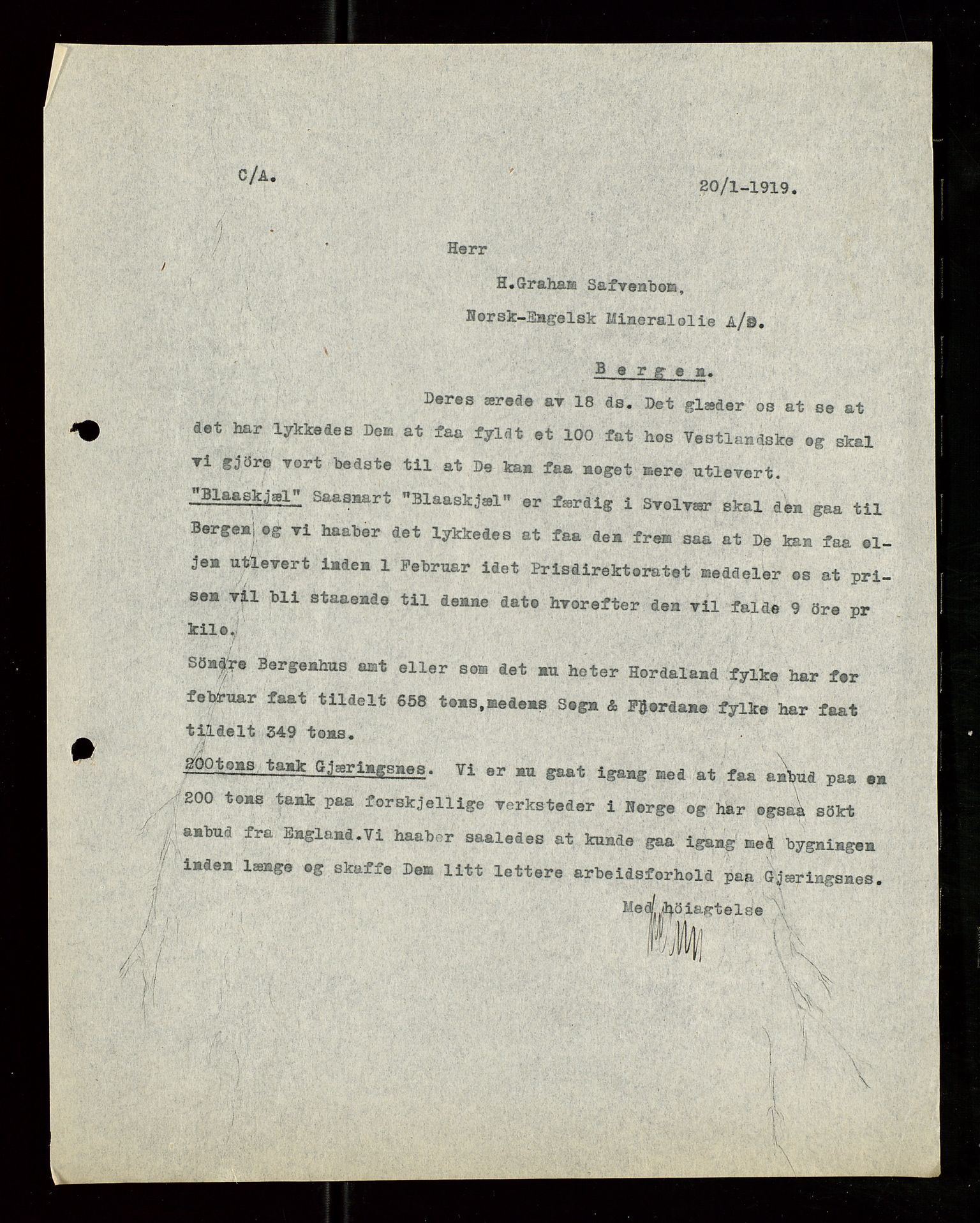 Pa 1521 - A/S Norske Shell, AV/SAST-A-101915/E/Ea/Eaa/L0007: Sjefskorrespondanse, 1919, p. 619