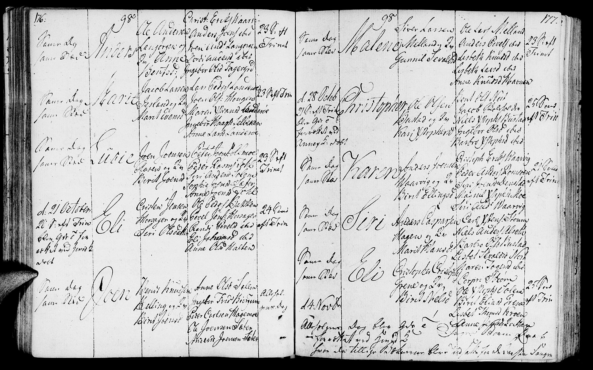 Ministerialprotokoller, klokkerbøker og fødselsregistre - Sør-Trøndelag, AV/SAT-A-1456/646/L0606: Parish register (official) no. 646A04, 1791-1805, p. 176-177