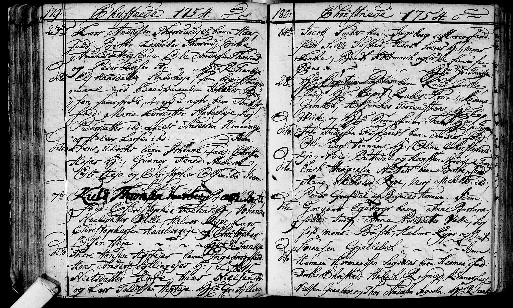 Lier kirkebøker, AV/SAKO-A-230/F/Fa/L0004: Parish register (official) no. I 4, 1749-1764, p. 179-180