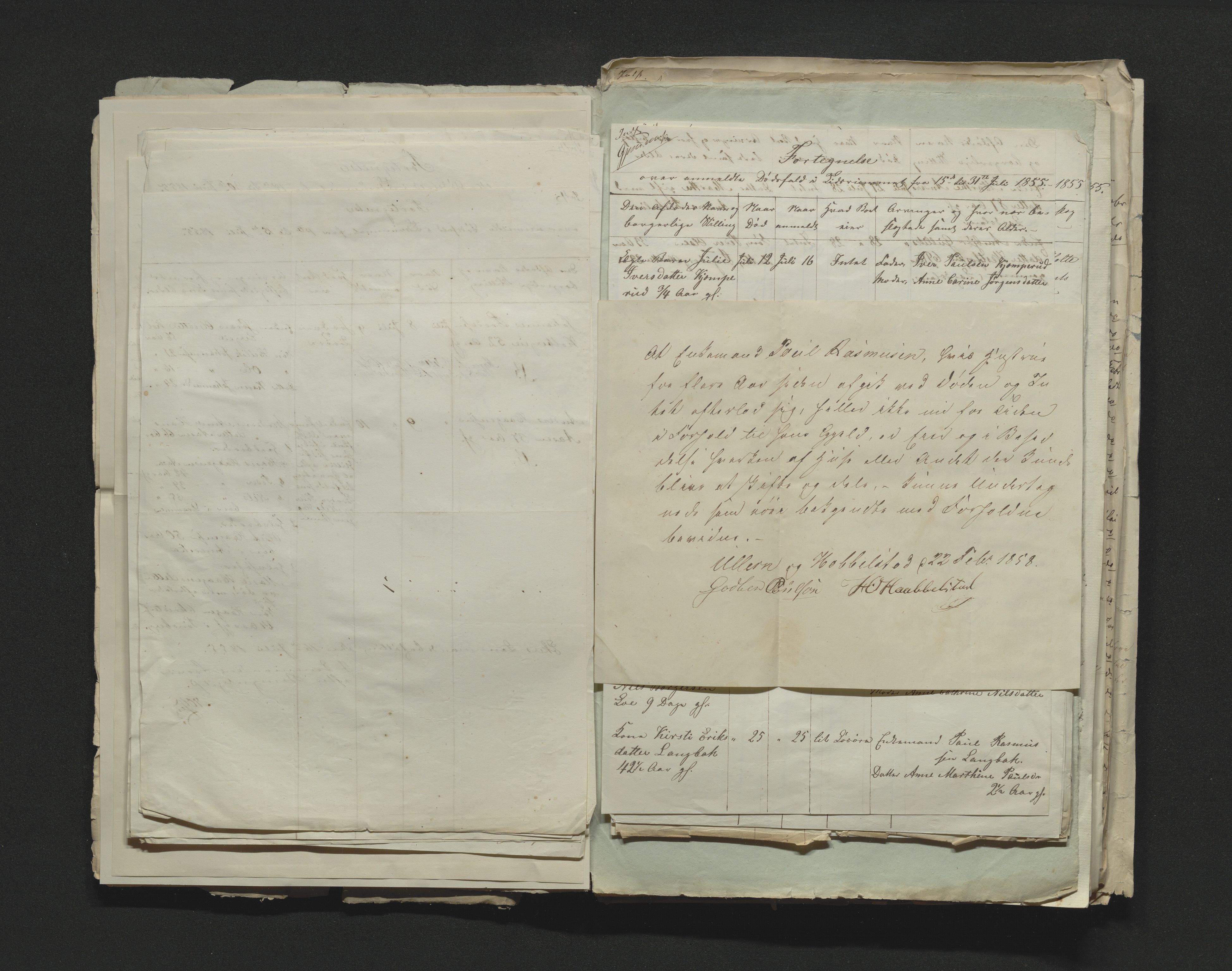 Eiker, Modum og Sigdal sorenskriveri, AV/SAKO-A-123/H/Ha/Hab/L0009: Dødsfallsmeldinger, 1854-1857, p. 158