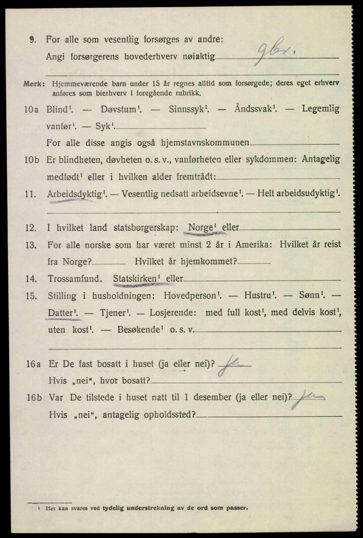 SAK, 1920 census for Åseral, 1920, p. 1791