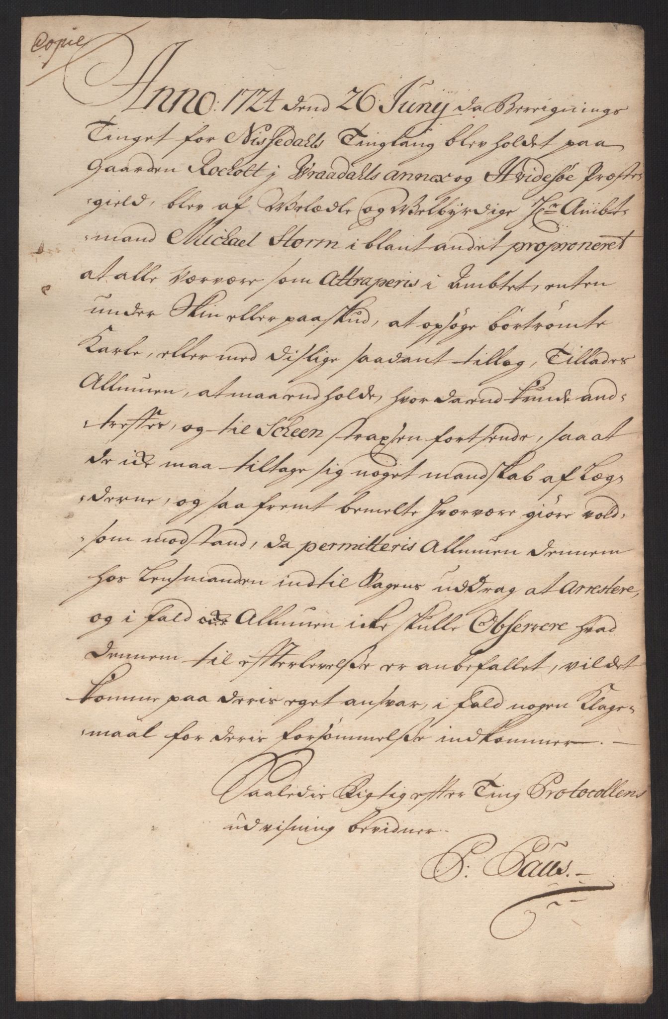 Kommanderende general (KG I) med Det norske krigsdirektorium, AV/RA-EA-5419/D/L0060: Stattholderens, stiftamtmenns og amtmenns brev, 1720-1730, p. 349