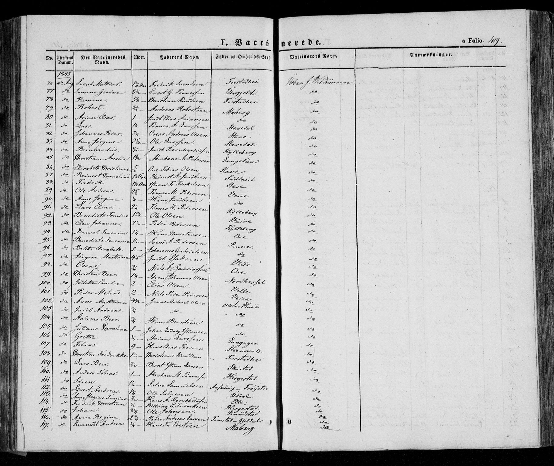 Lista sokneprestkontor, AV/SAK-1111-0027/F/Fa/L0009: Parish register (official) no. A 9, 1835-1846, p. 419