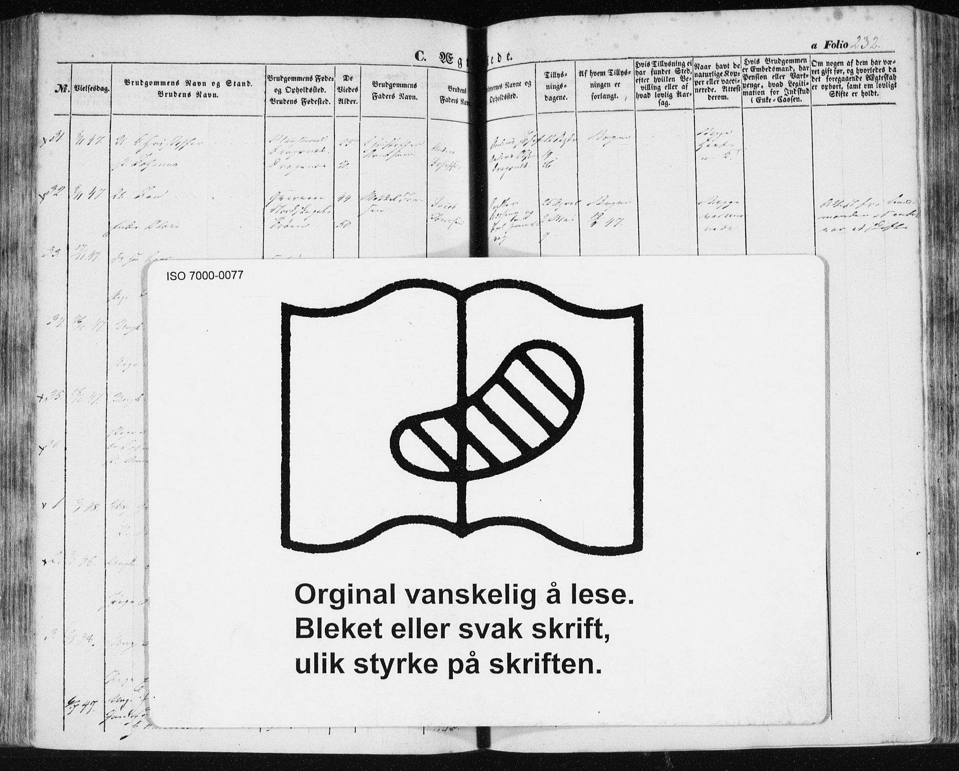 Ministerialprotokoller, klokkerbøker og fødselsregistre - Sør-Trøndelag, AV/SAT-A-1456/634/L0529: Parish register (official) no. 634A05, 1843-1851, p. 232