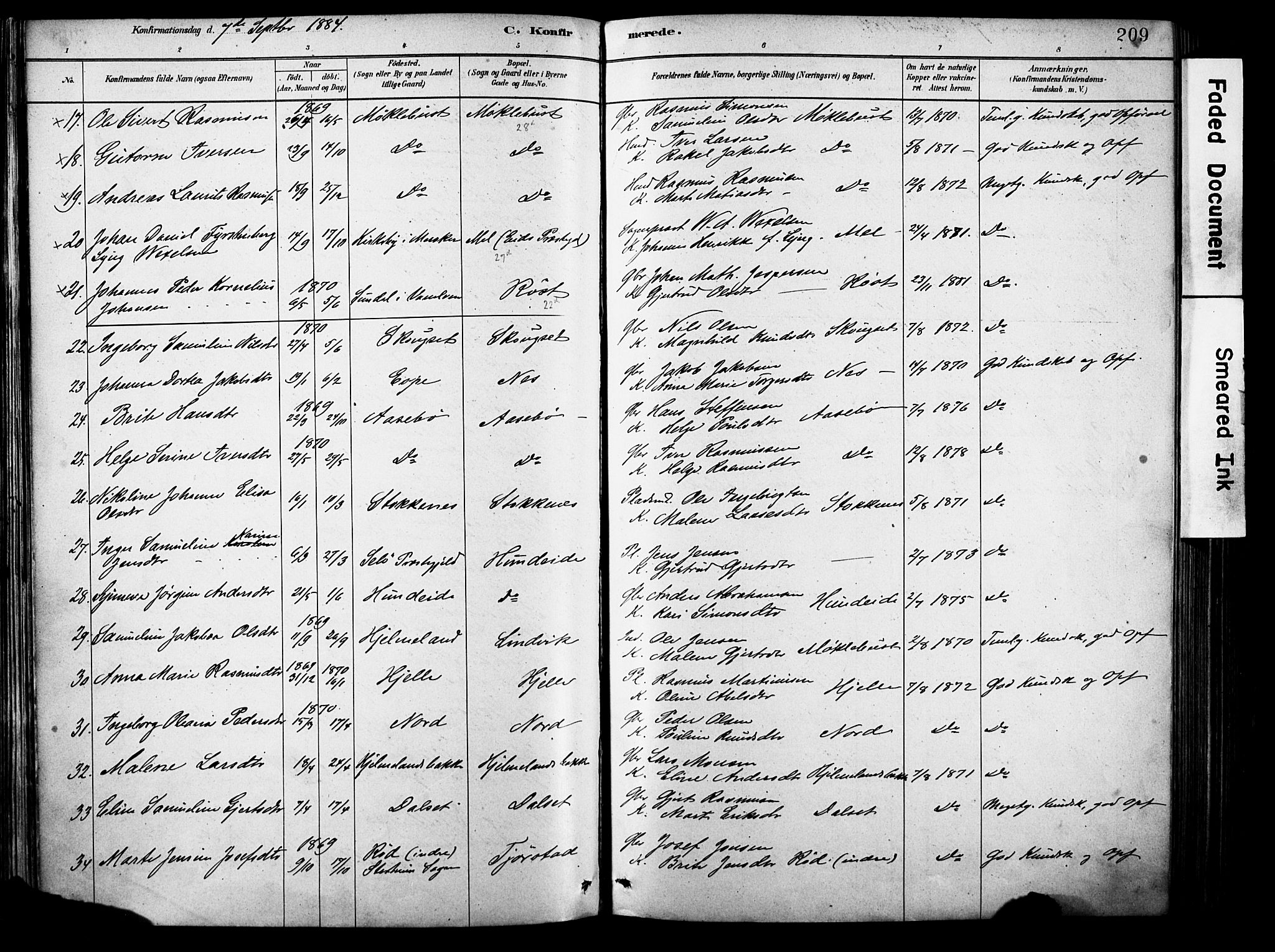 Eid sokneprestembete, AV/SAB-A-82301/H/Haa/Haab/L0001: Parish register (official) no. B 1, 1879-1906, p. 209