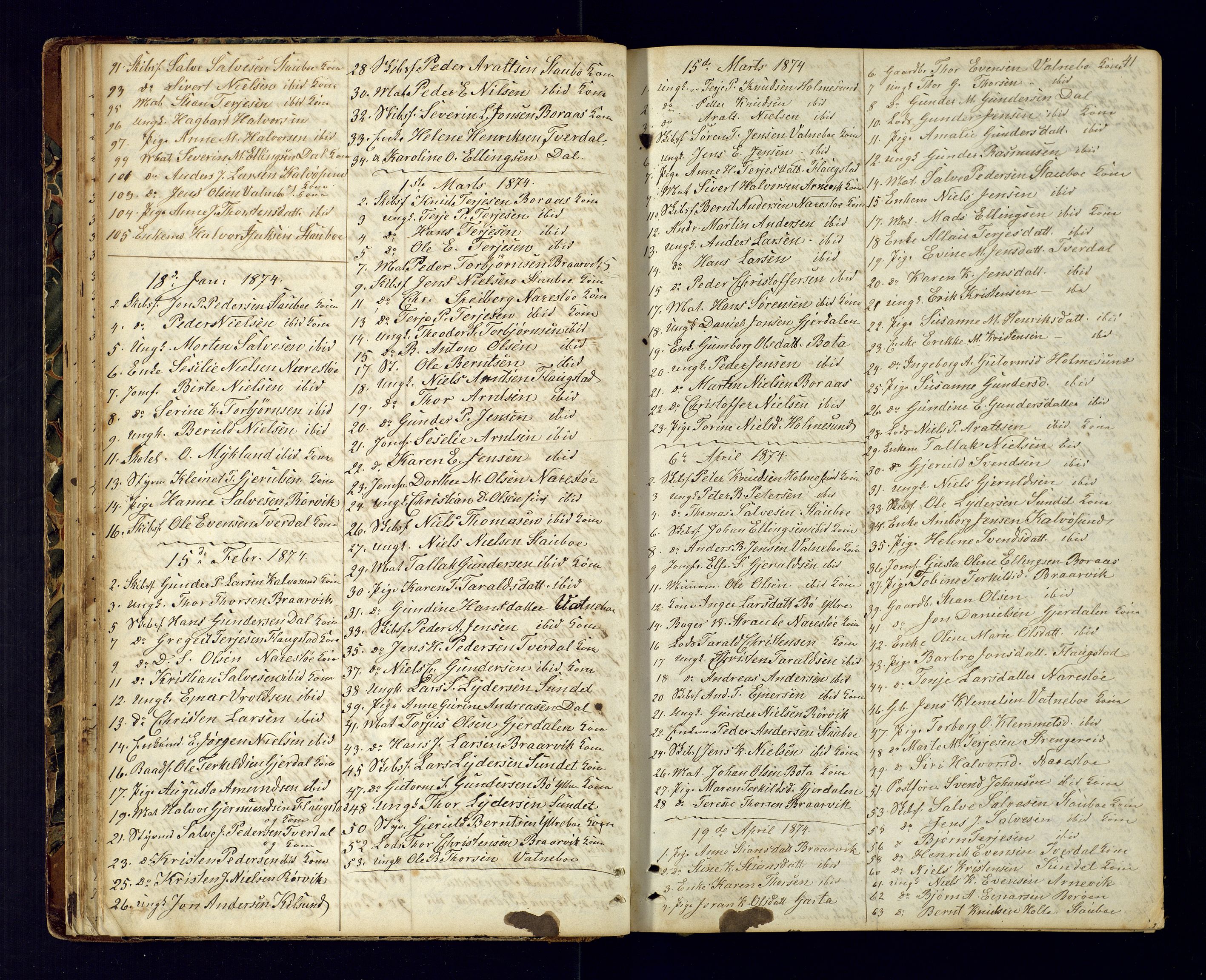 Dypvåg sokneprestkontor, AV/SAK-1111-0007/F/Fc/Fcb/L0003: Communicants register no. C-3, 1864-1958, p. 41