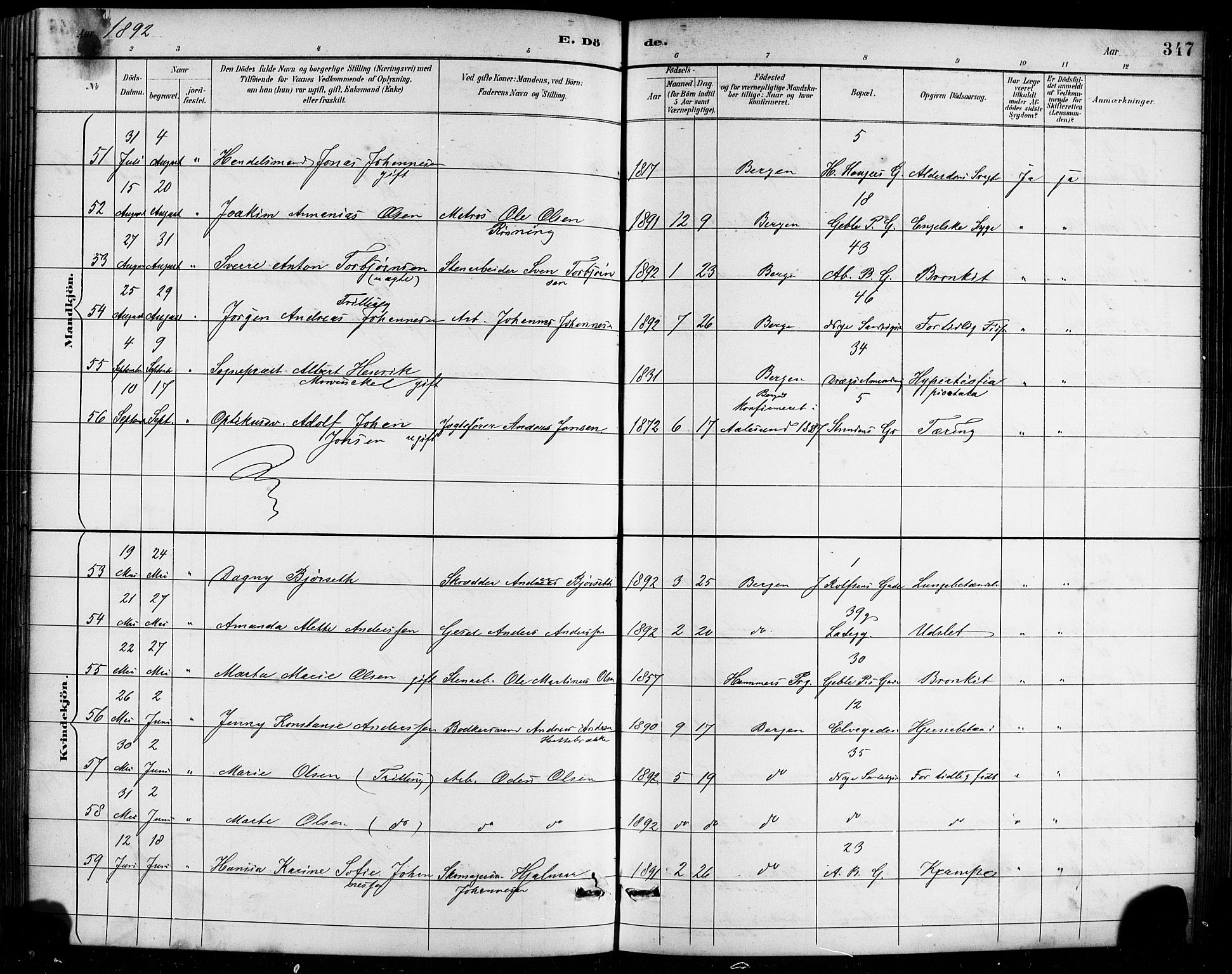 Sandviken Sokneprestembete, AV/SAB-A-77601/H/Hb/L0002: Parish register (copy) no. A 3, 1888-1902, p. 347