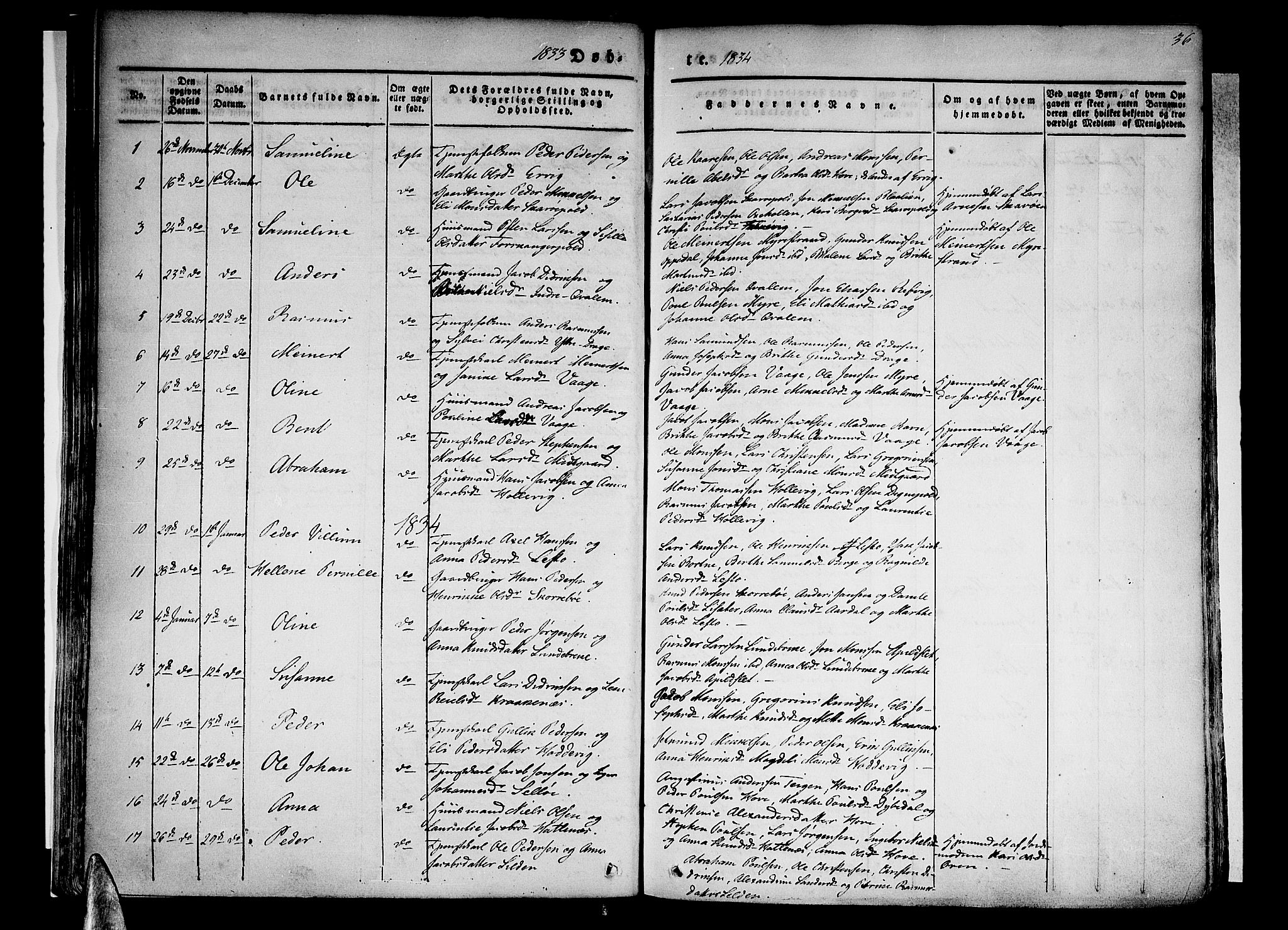 Selje sokneprestembete, SAB/A-99938/H/Ha/Haa/Haaa: Parish register (official) no. A 9, 1829-1844, p. 36