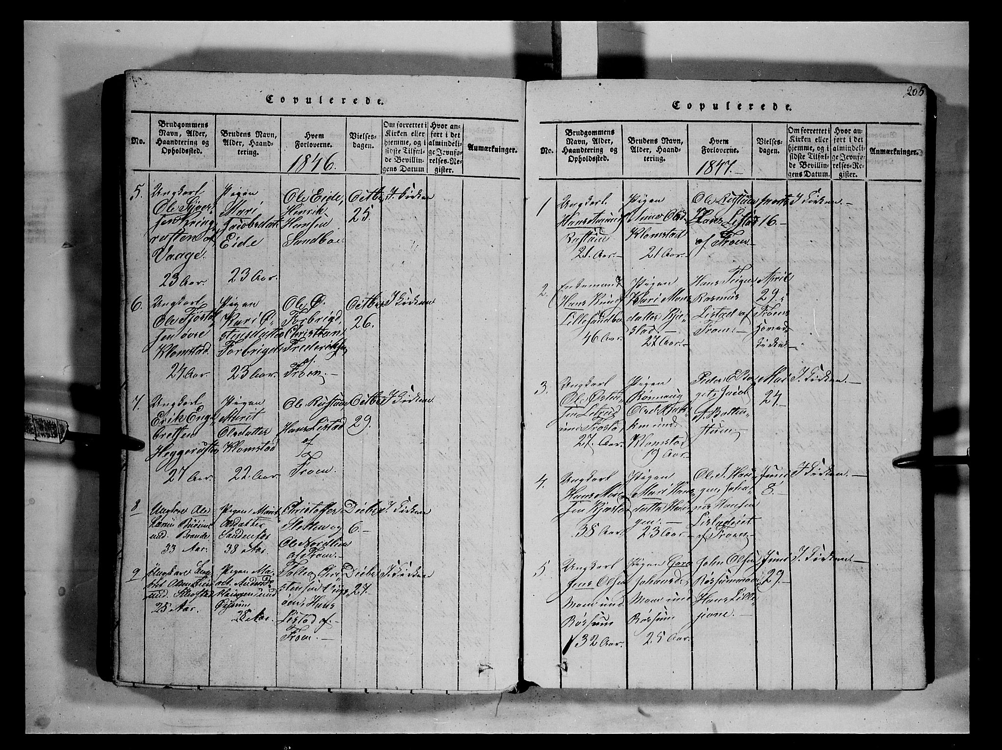 Fron prestekontor, SAH/PREST-078/H/Ha/Hab/L0002: Parish register (copy) no. 2, 1816-1850, p. 205