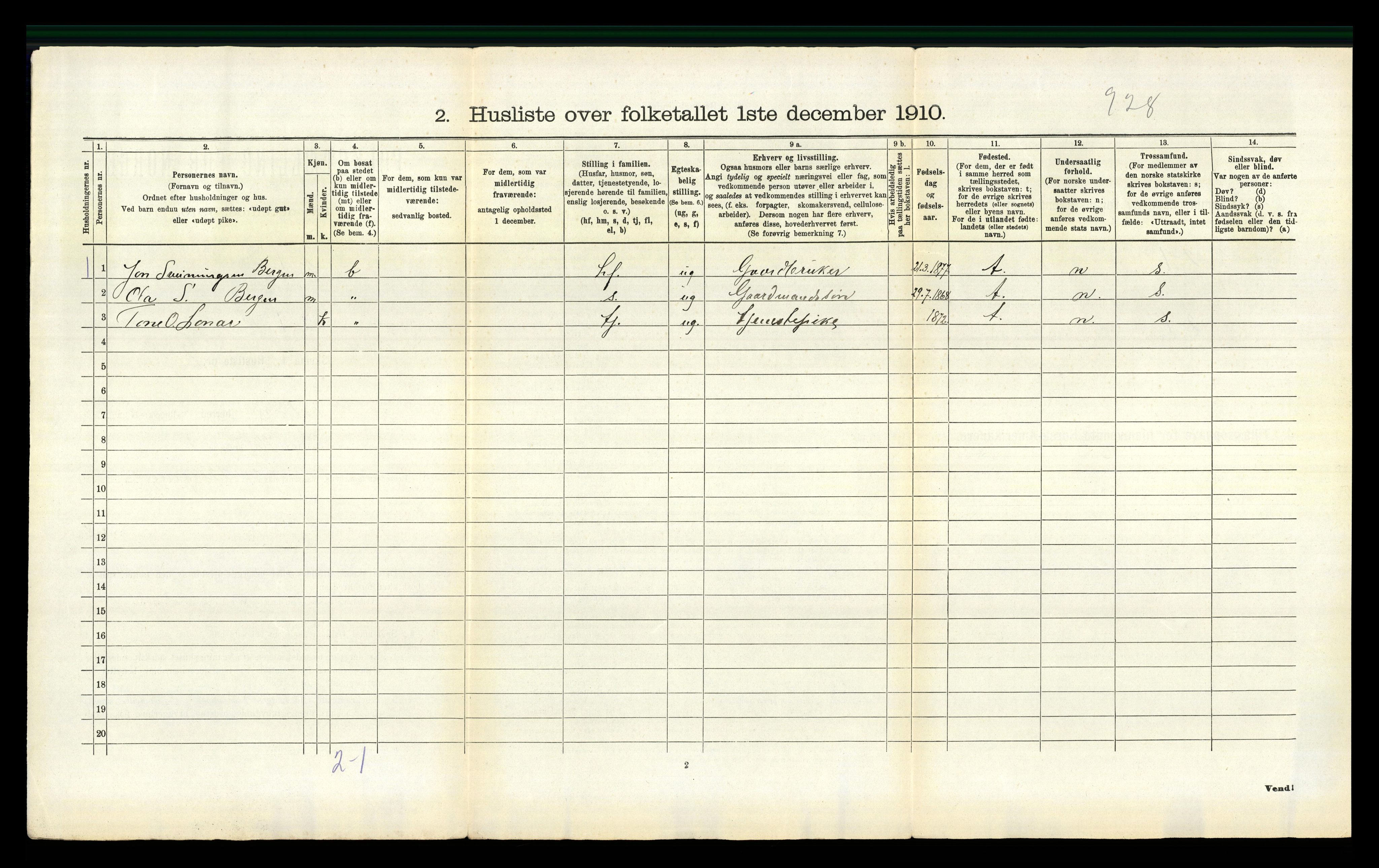 RA, 1910 census for Hjartdal, 1910, p. 409