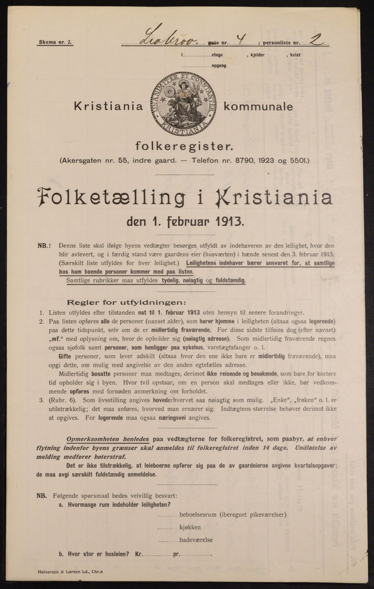 OBA, Municipal Census 1913 for Kristiania, 1913, p. 57569