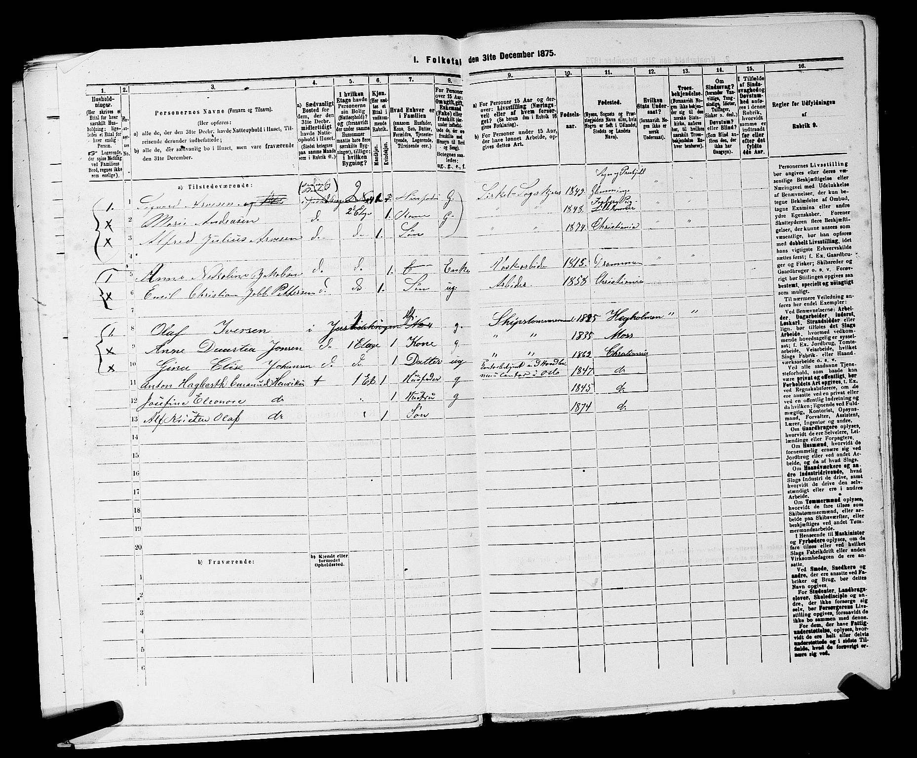 RA, 1875 census for 0301 Kristiania, 1875, p. 8747