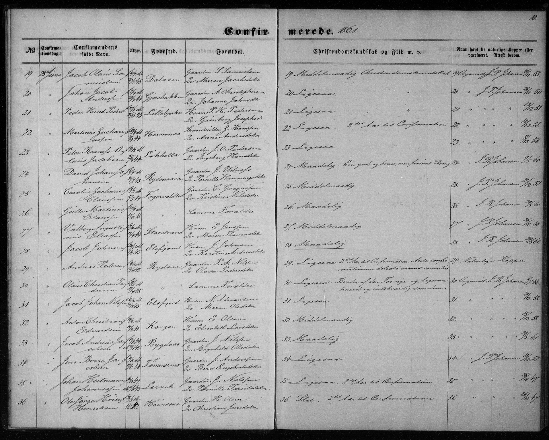 Ministerialprotokoller, klokkerbøker og fødselsregistre - Nordland, AV/SAT-A-1459/825/L0357: Parish register (official) no. 825A11, 1859-1877, p. 10