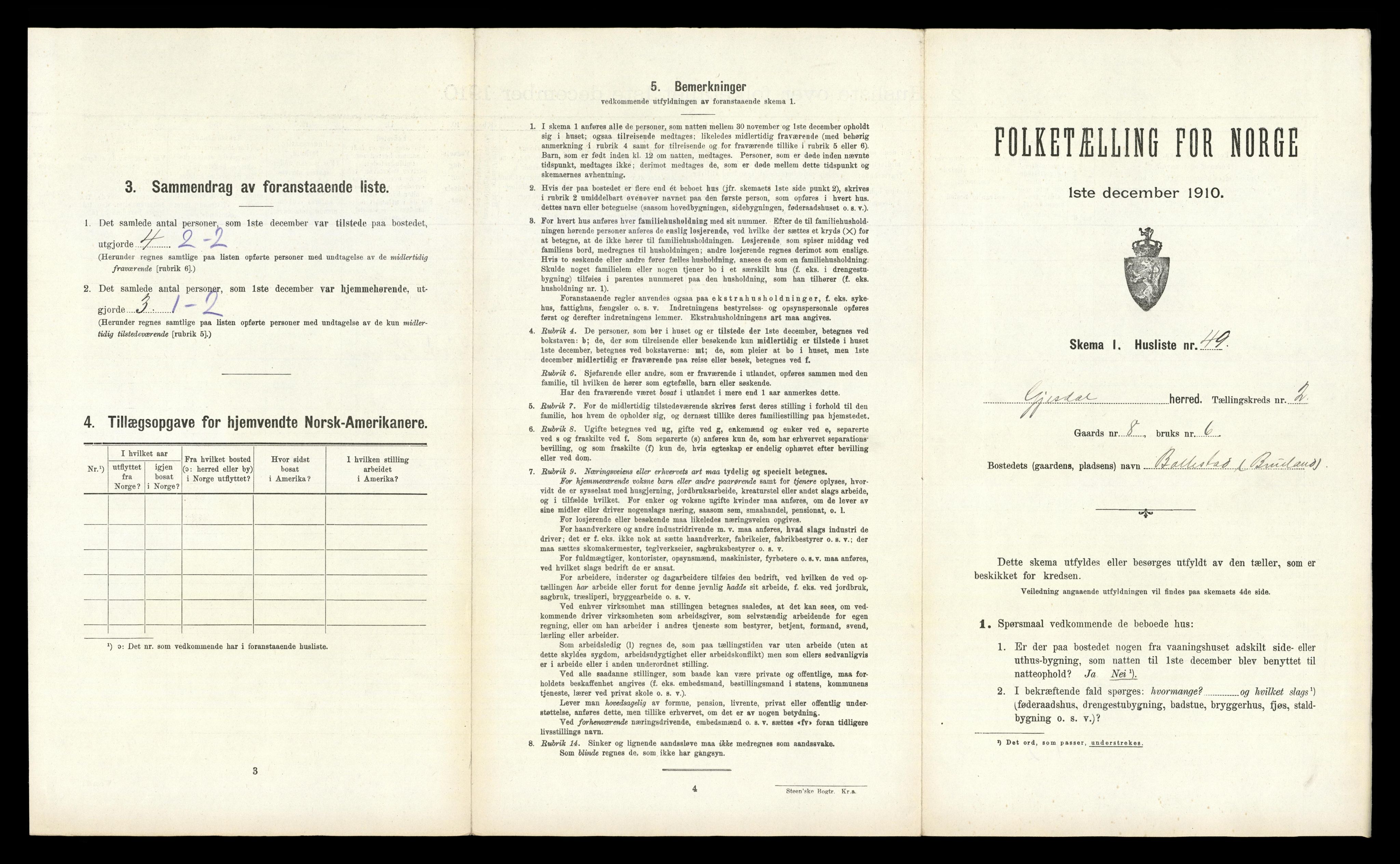 RA, 1910 census for Gjesdal, 1910, p. 306