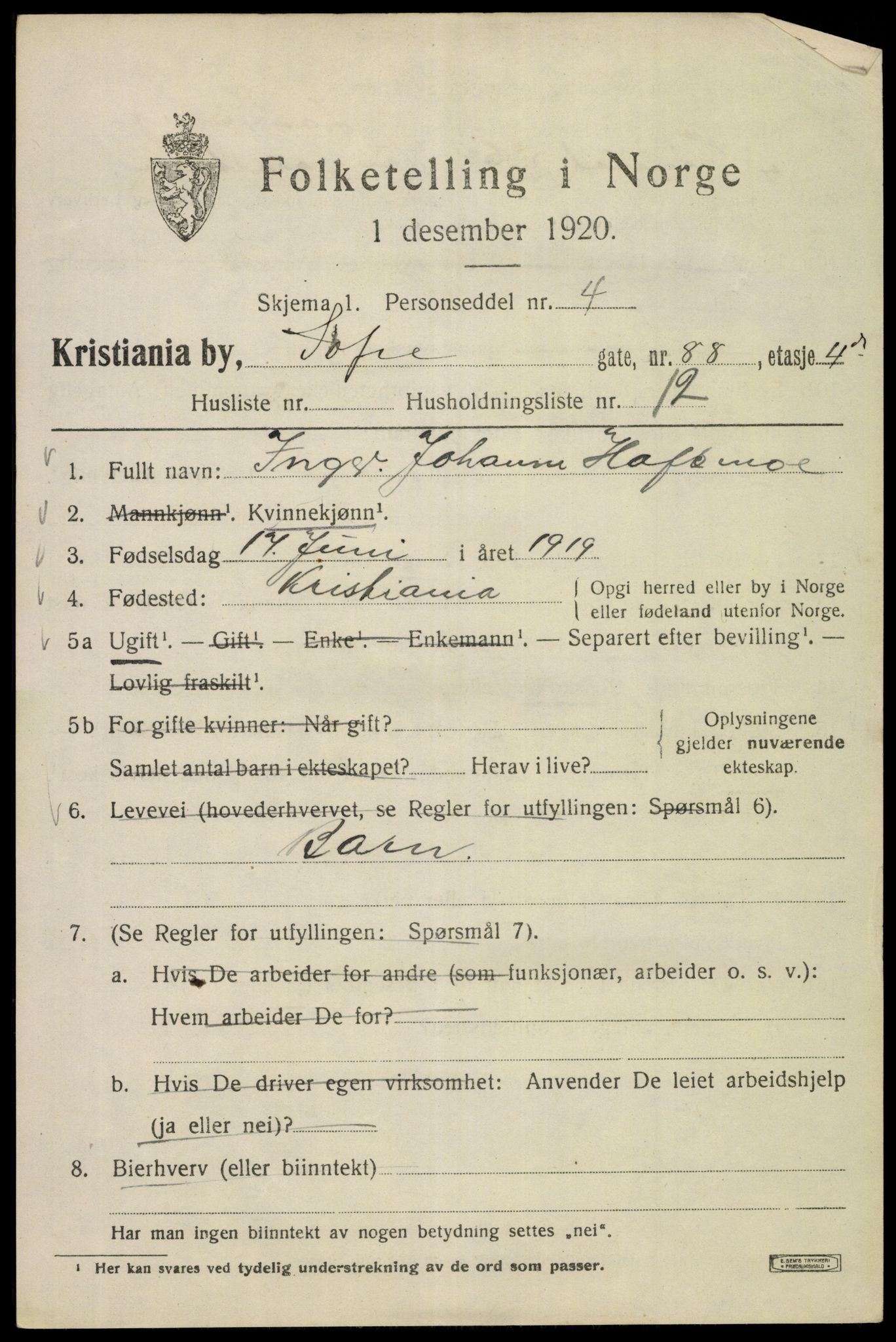 SAO, 1920 census for Kristiania, 1920, p. 526759