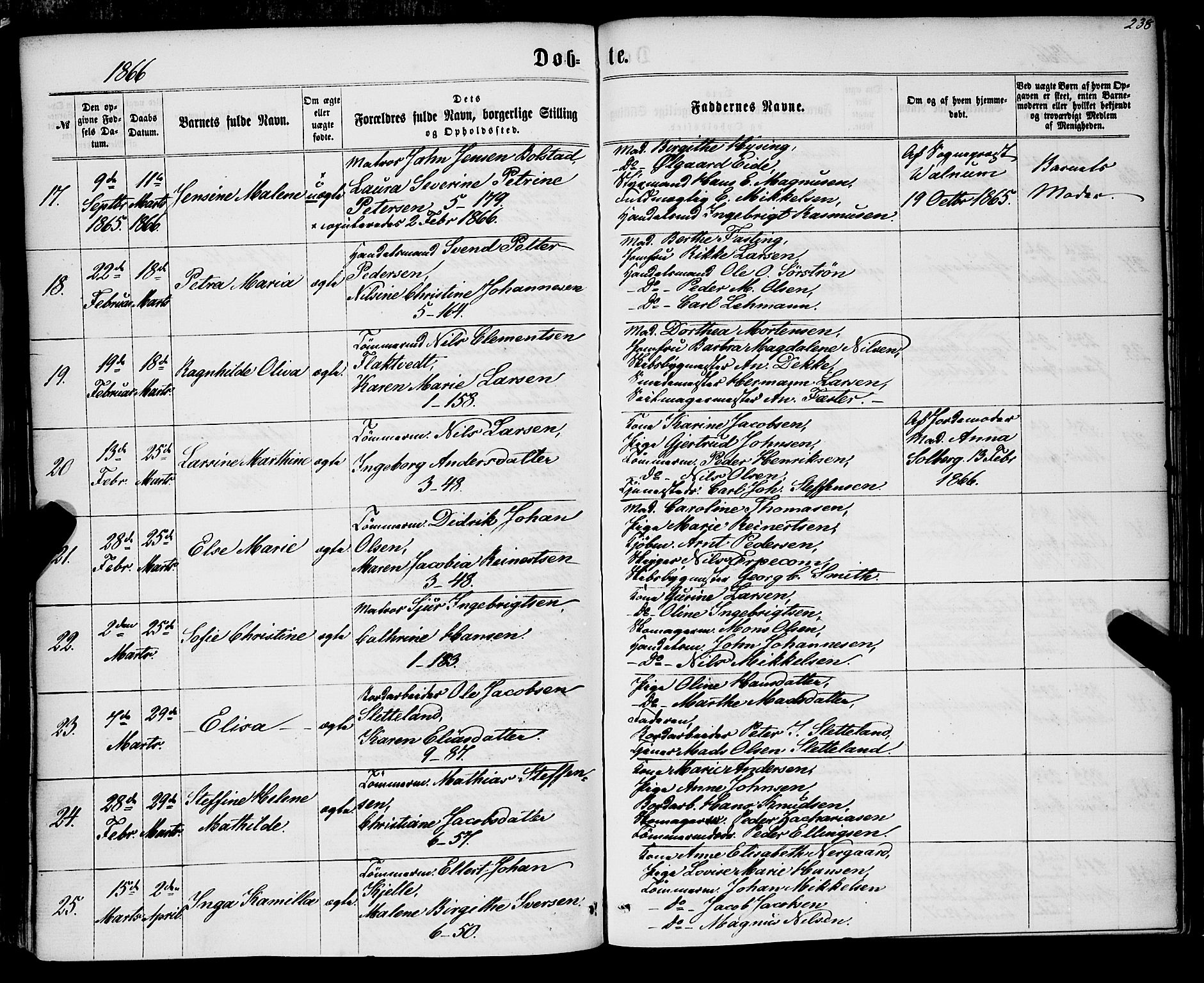 Nykirken Sokneprestembete, SAB/A-77101/H/Haa/L0015: Parish register (official) no. B 2, 1858-1869, p. 238