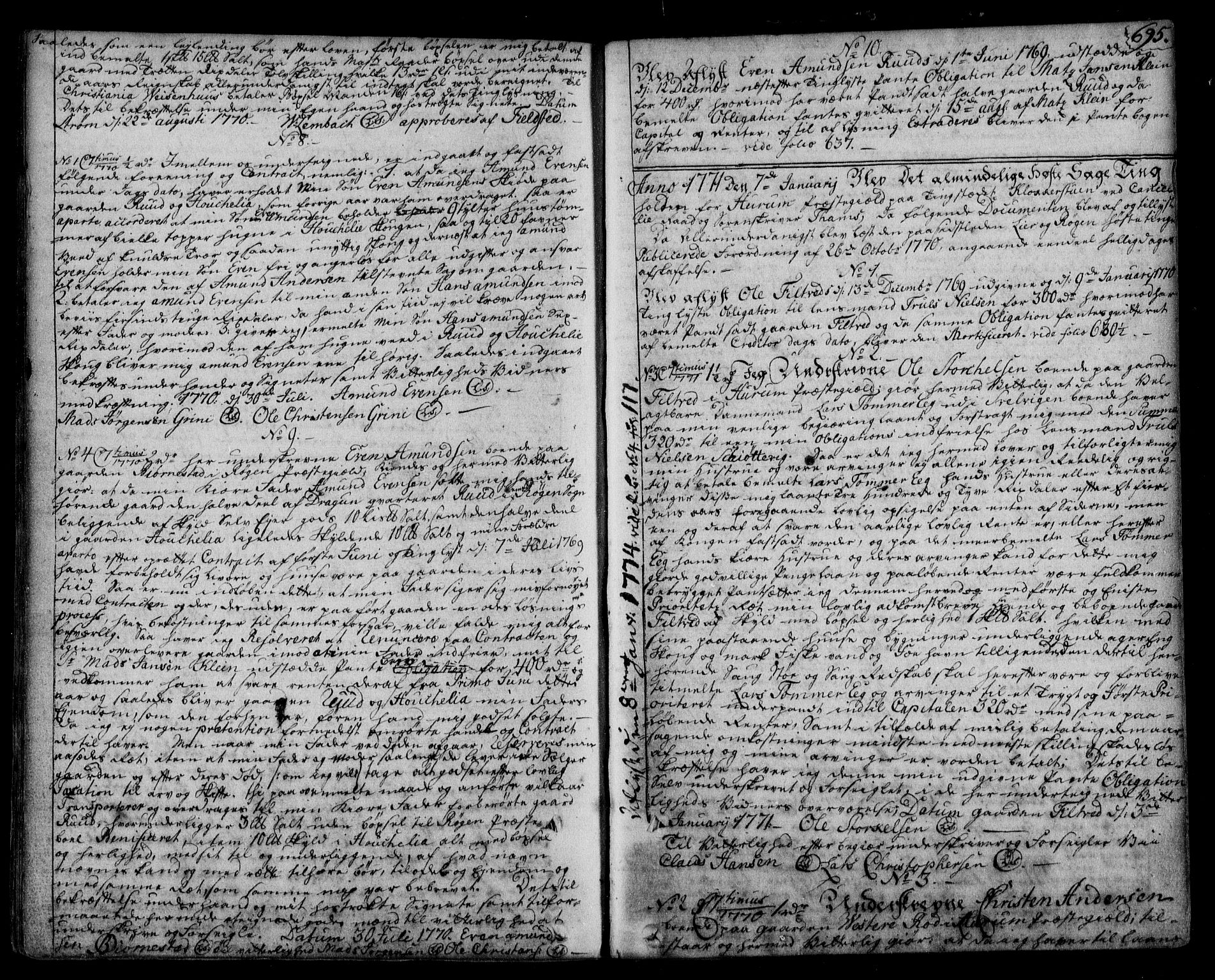 Lier, Røyken og Hurum sorenskriveri, SAKO/A-89/G/Ga/Gaa/L0003: Mortgage book no. III, 1756-1771, p. 695