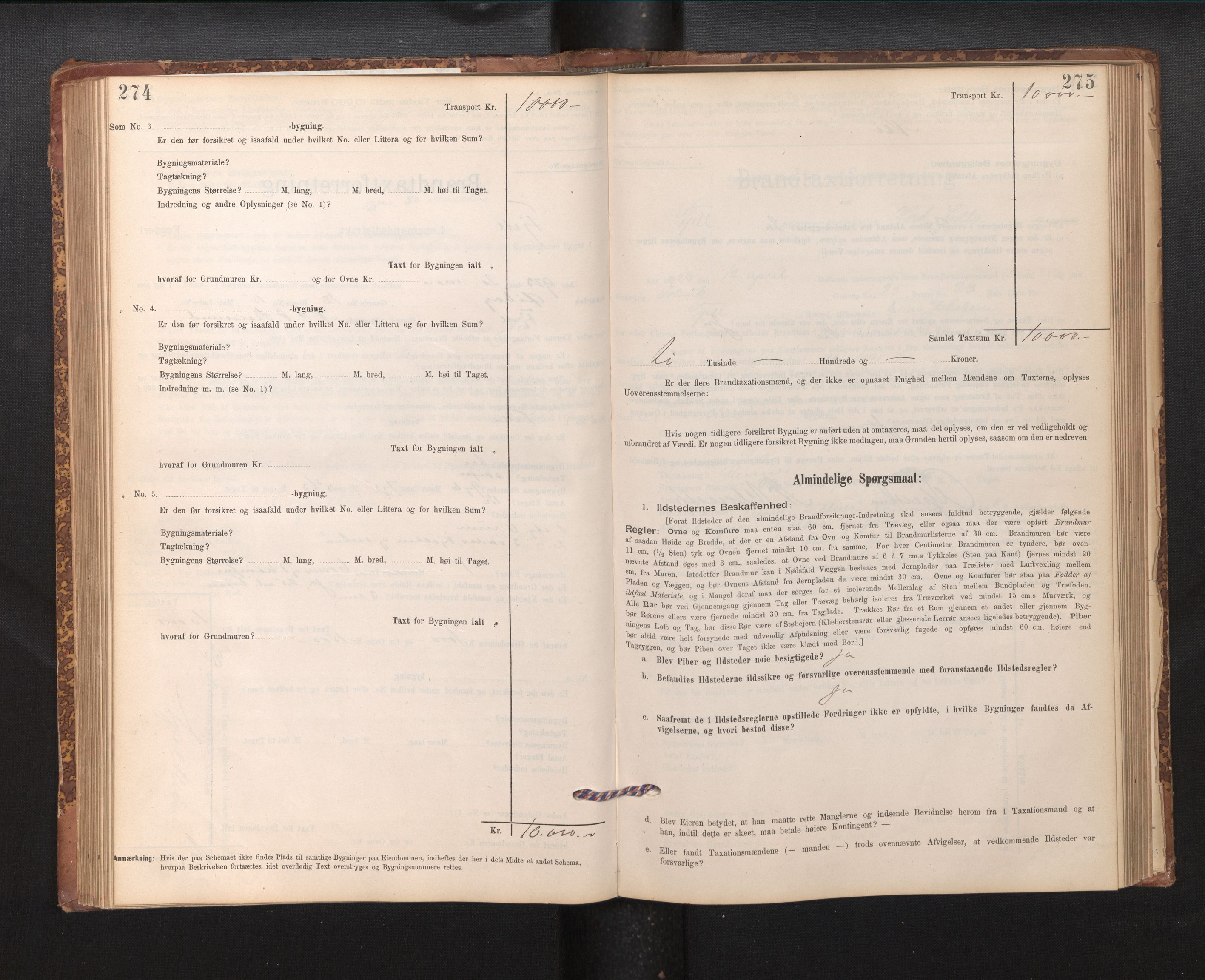 Lensmannen i Fjell, AV/SAB-A-32301/0012/L0005: Branntakstprotokoll, skjematakst, 1895-1931, p. 274-275