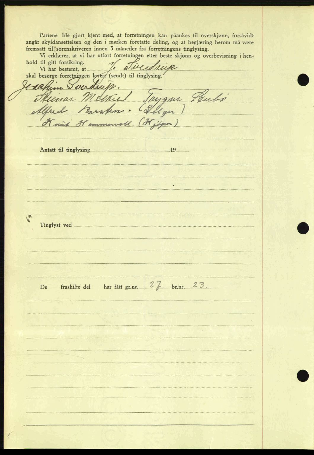 Romsdal sorenskriveri, AV/SAT-A-4149/1/2/2C: Mortgage book no. A13, 1942-1943, Diary no: : 2409/1942