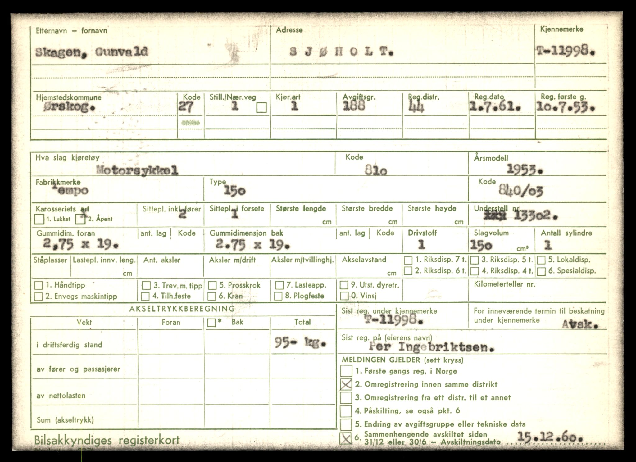 Møre og Romsdal vegkontor - Ålesund trafikkstasjon, AV/SAT-A-4099/F/Fe/L0032: Registreringskort for kjøretøy T 11997 - T 12149, 1927-1998, p. 51
