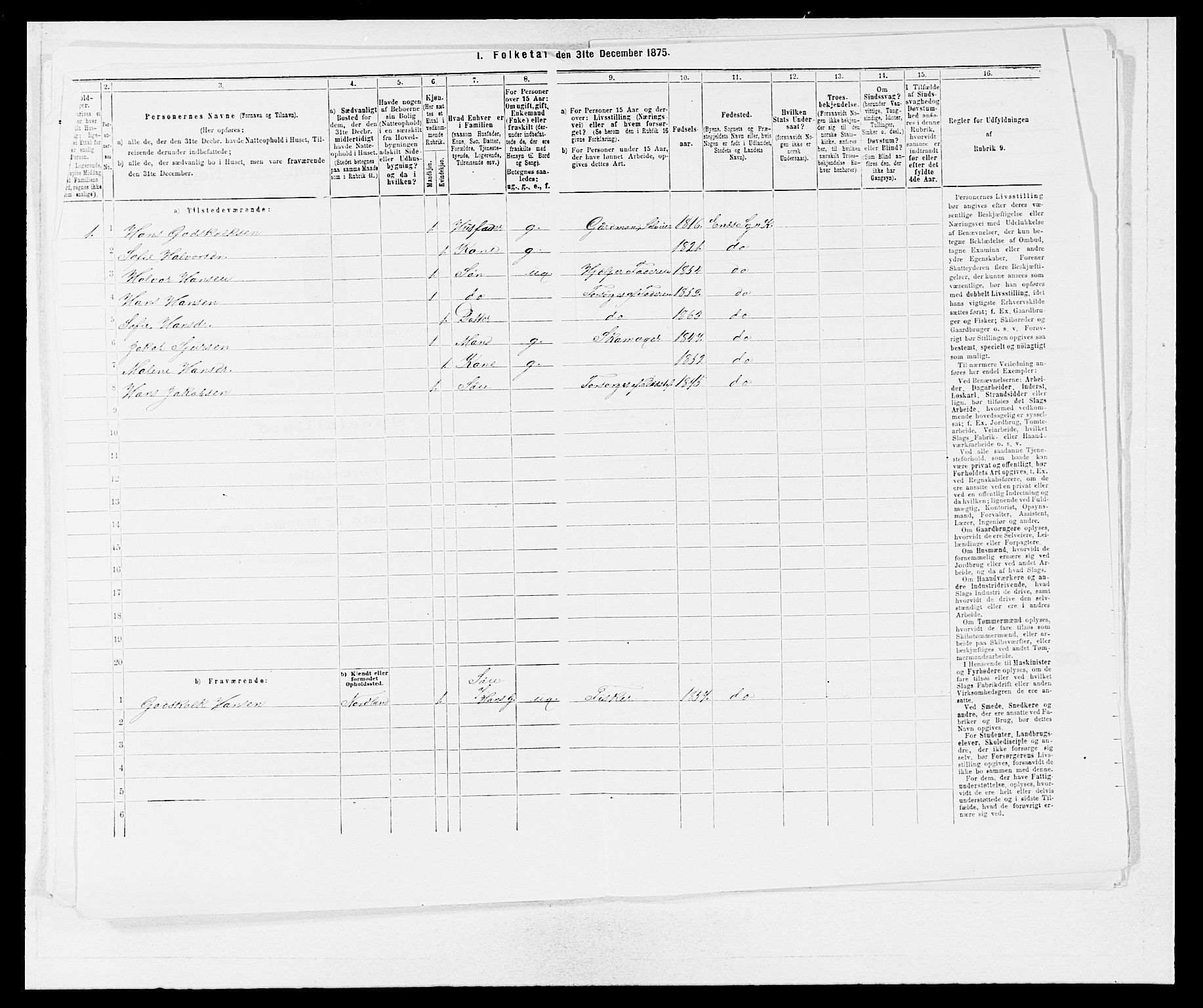SAB, 1875 census for 1224P Kvinnherad, 1875, p. 466