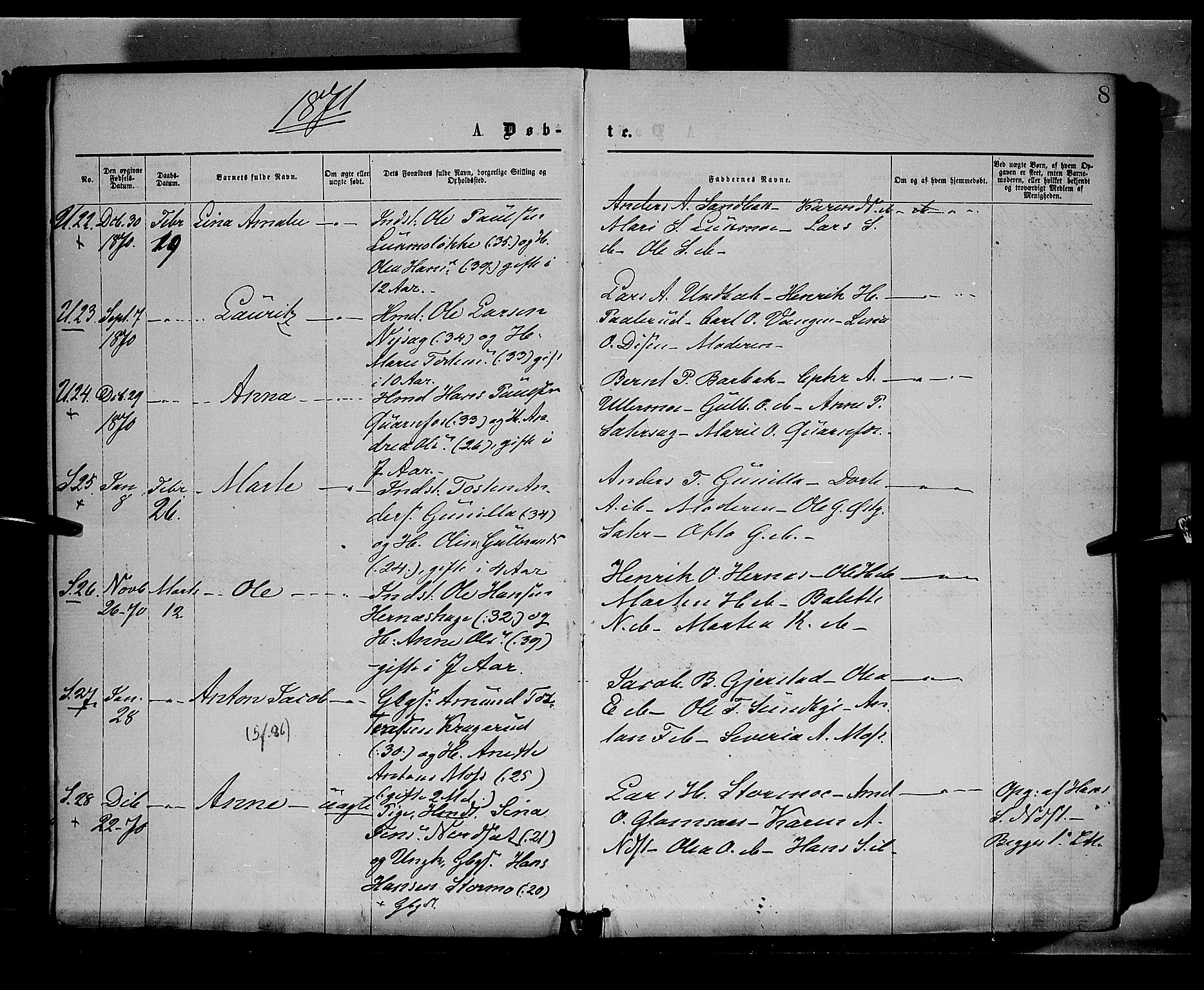 Sør-Odal prestekontor, AV/SAH-PREST-030/H/Ha/Haa/L0004: Parish register (official) no. 4, 1870-1875, p. 8