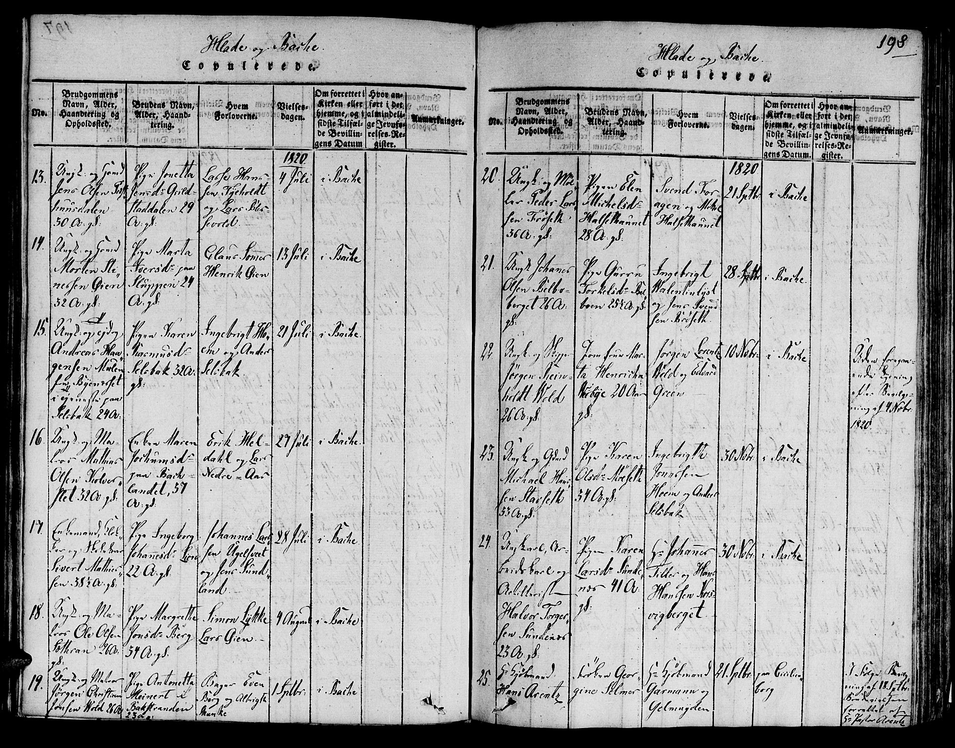 Ministerialprotokoller, klokkerbøker og fødselsregistre - Sør-Trøndelag, SAT/A-1456/606/L0283: Parish register (official) no. 606A03 /1, 1818-1823, p. 198