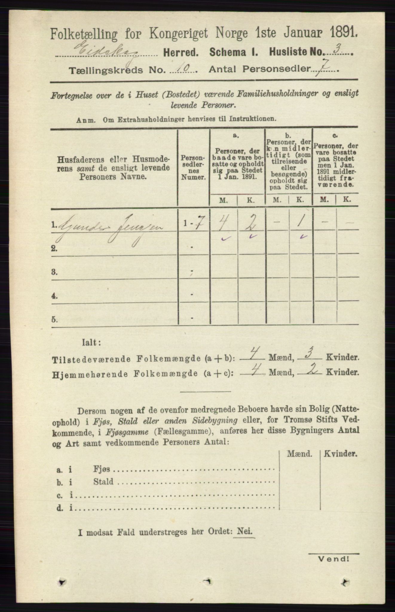 RA, 1891 census for 0420 Eidskog, 1891, p. 6016