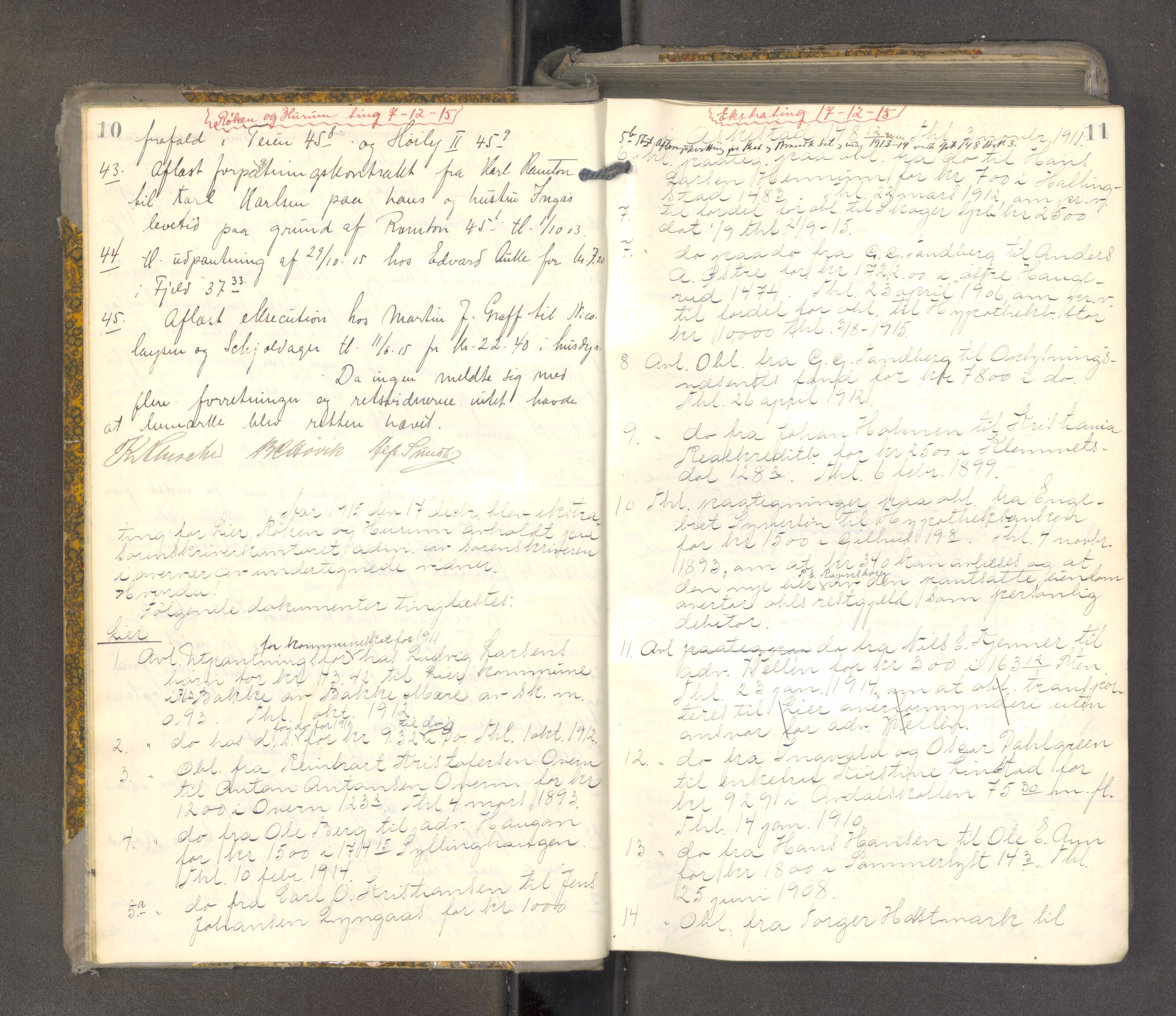 Lier, Røyken og Hurum sorenskriveri, AV/SAKO-A-89/F/Fa/L0098: Tingbok, 1915-1918, p. 10-11