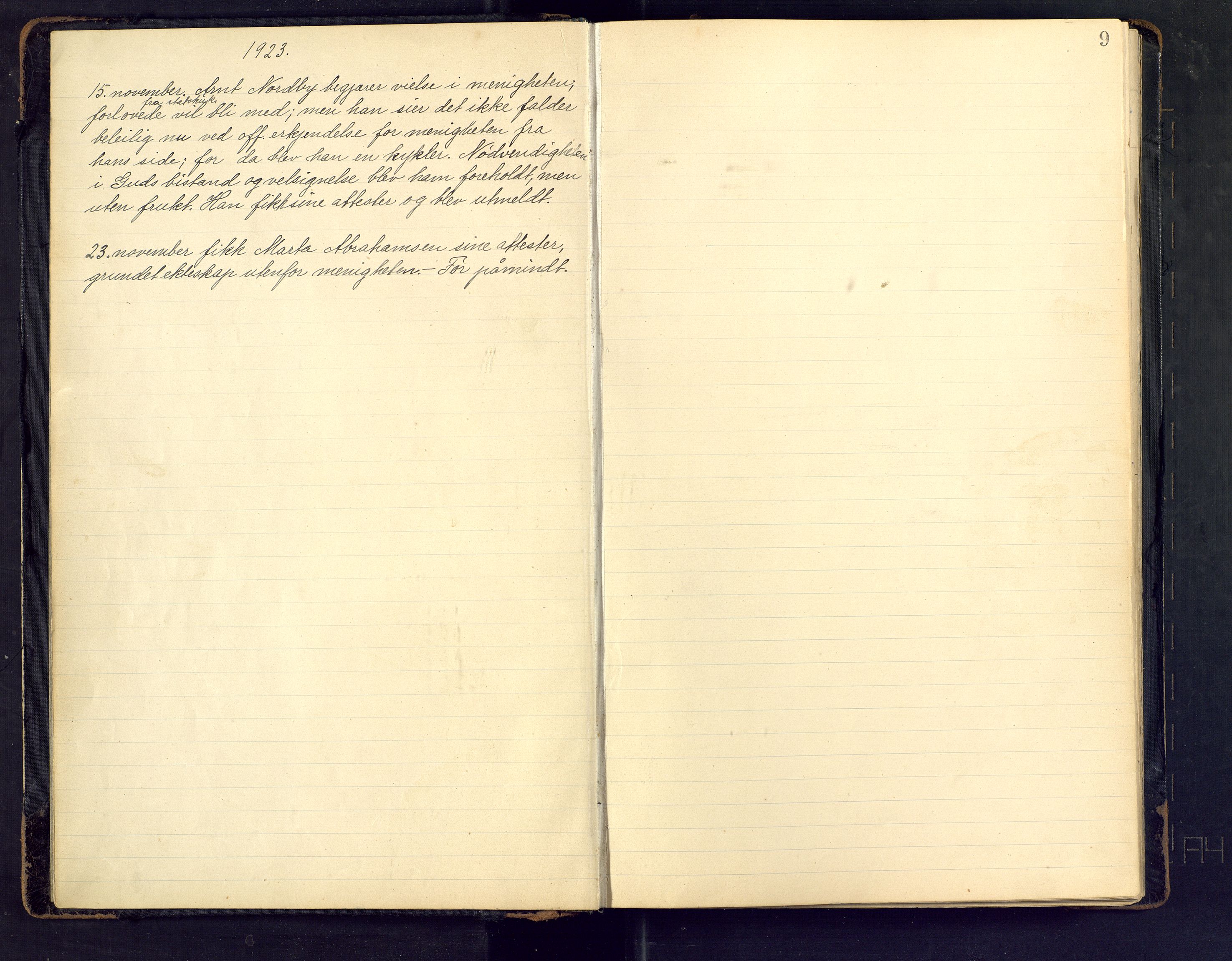 Den evangelisk lutherske frimenighet i Jarlsbergs grevskap med flere steder, AV/SAKO-P-1384/F/Fb/L0002: Dissenter register no. Fa/L0002, 1906-1922, p. 9