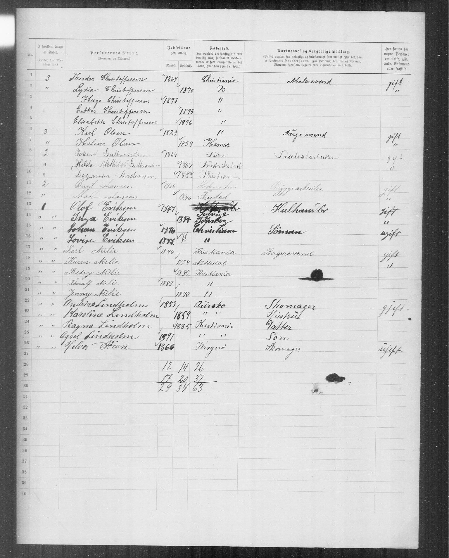 OBA, Municipal Census 1899 for Kristiania, 1899, p. 10491