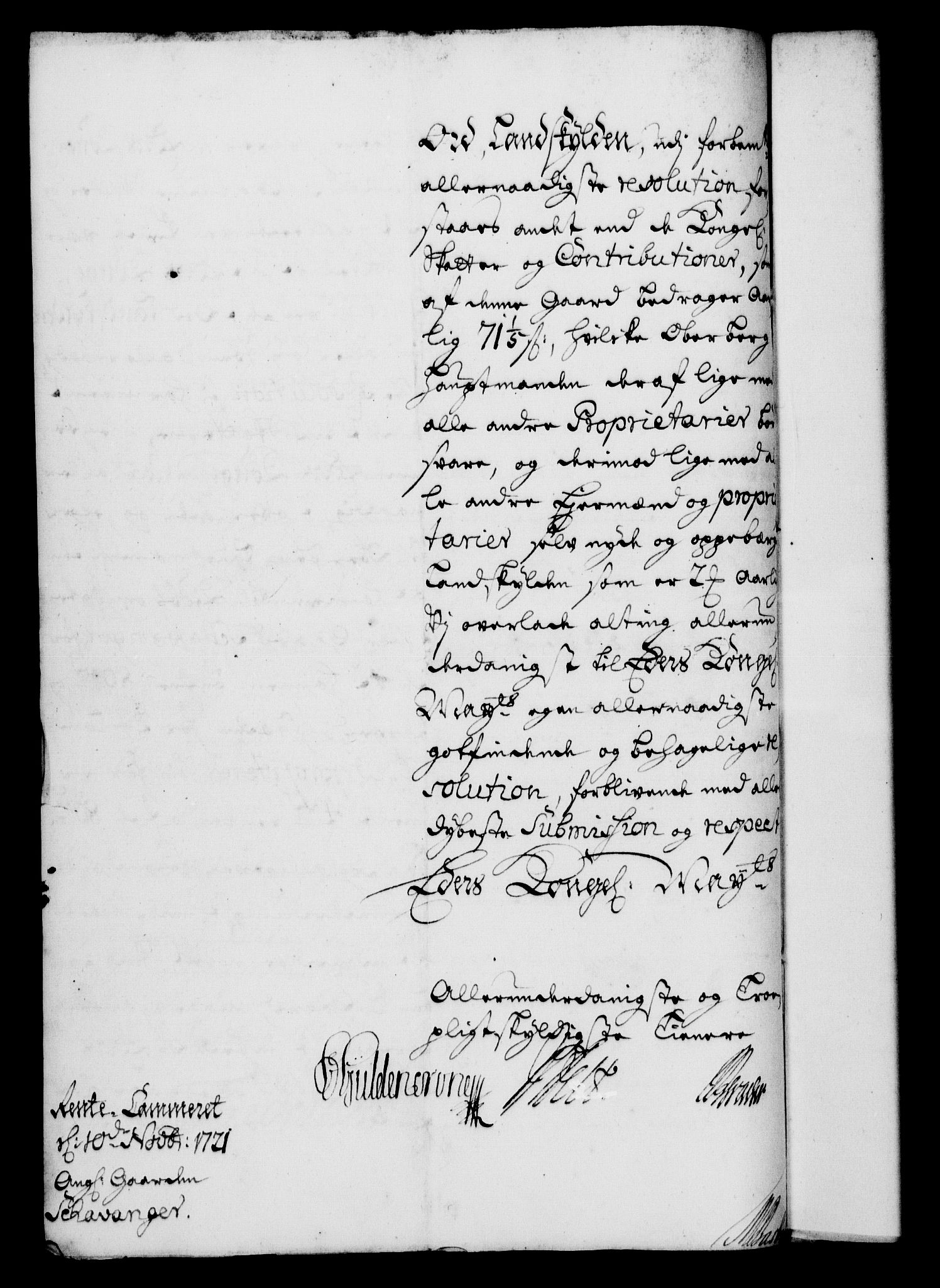 Rentekammeret, Kammerkanselliet, RA/EA-3111/G/Gf/Gfa/L0005: Norsk relasjons- og resolusjonsprotokoll (merket RK 52.5), 1722, p. 101