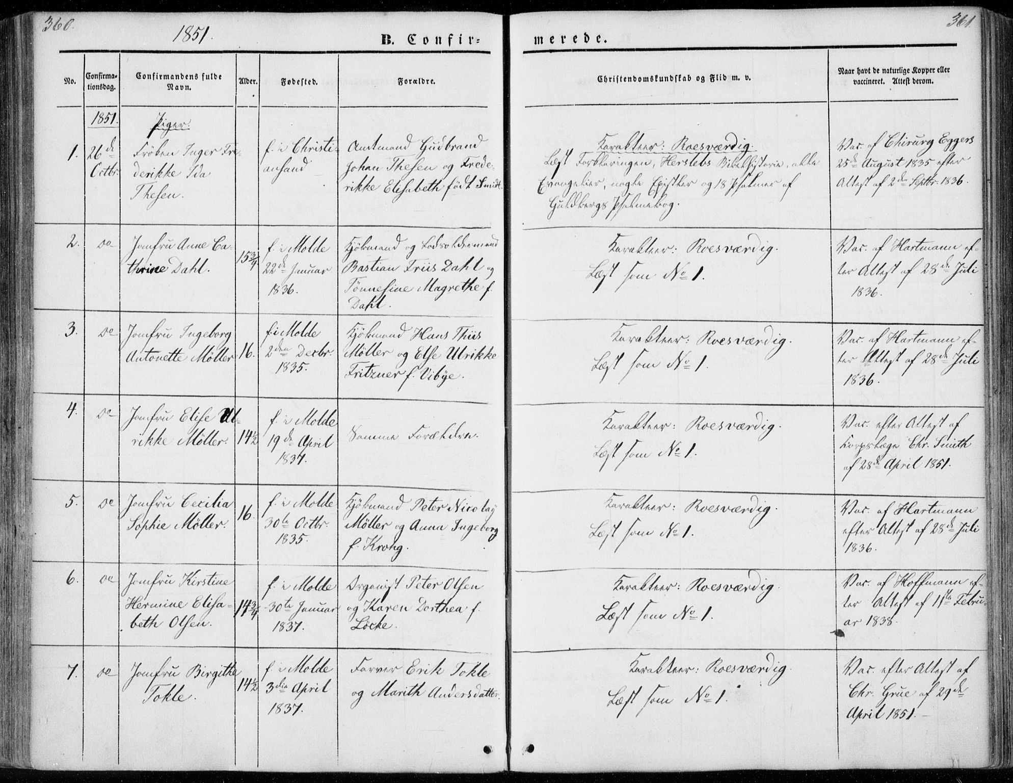 Ministerialprotokoller, klokkerbøker og fødselsregistre - Møre og Romsdal, AV/SAT-A-1454/558/L0689: Parish register (official) no. 558A03, 1843-1872, p. 360-361