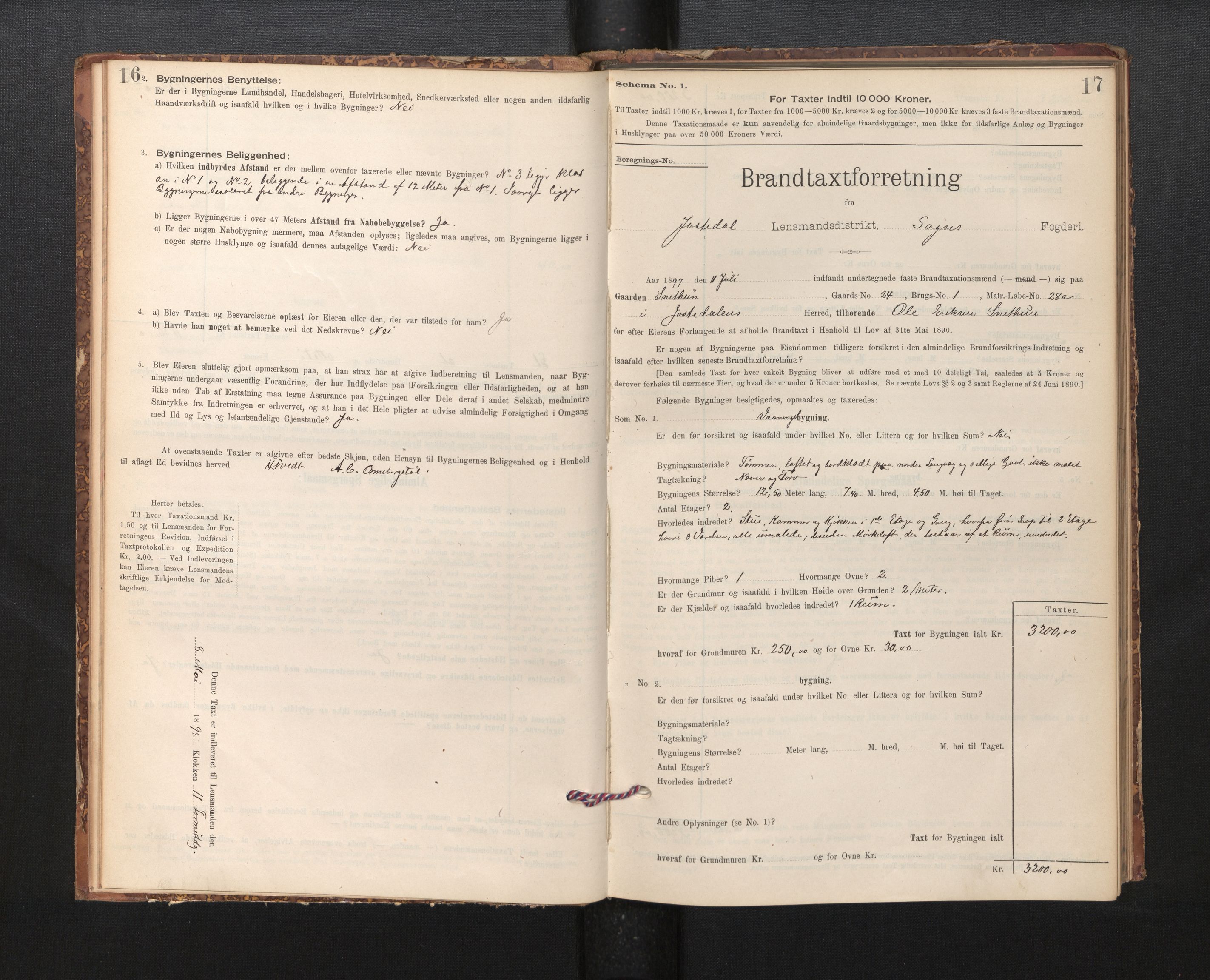 Lensmannen i Jostedal, AV/SAB-A-28601/0012/L0003: Branntakstprotokoll, skjematakst, 1895-1906, p. 16-17