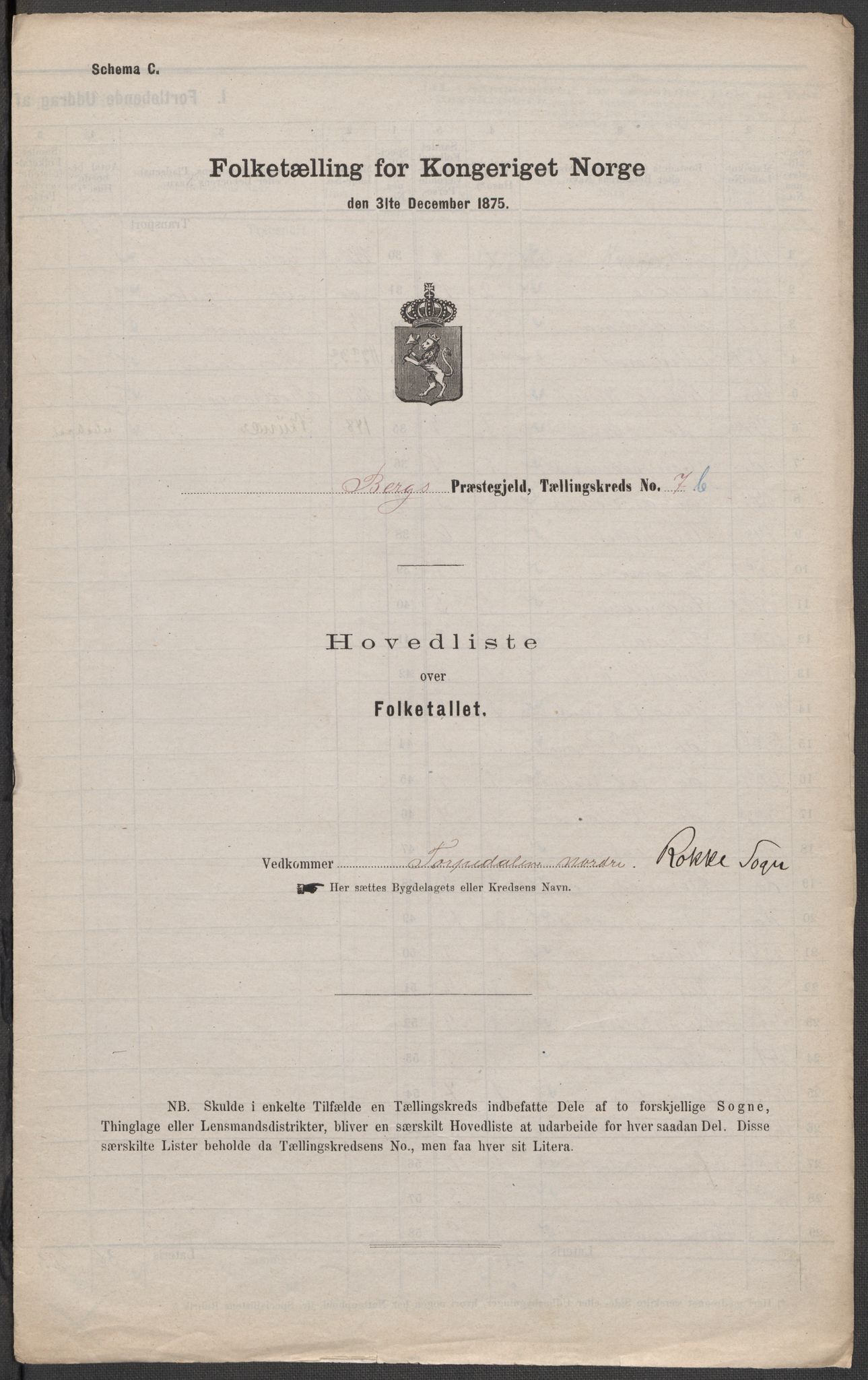 RA, 1875 census for 0116P Berg, 1875, p. 30