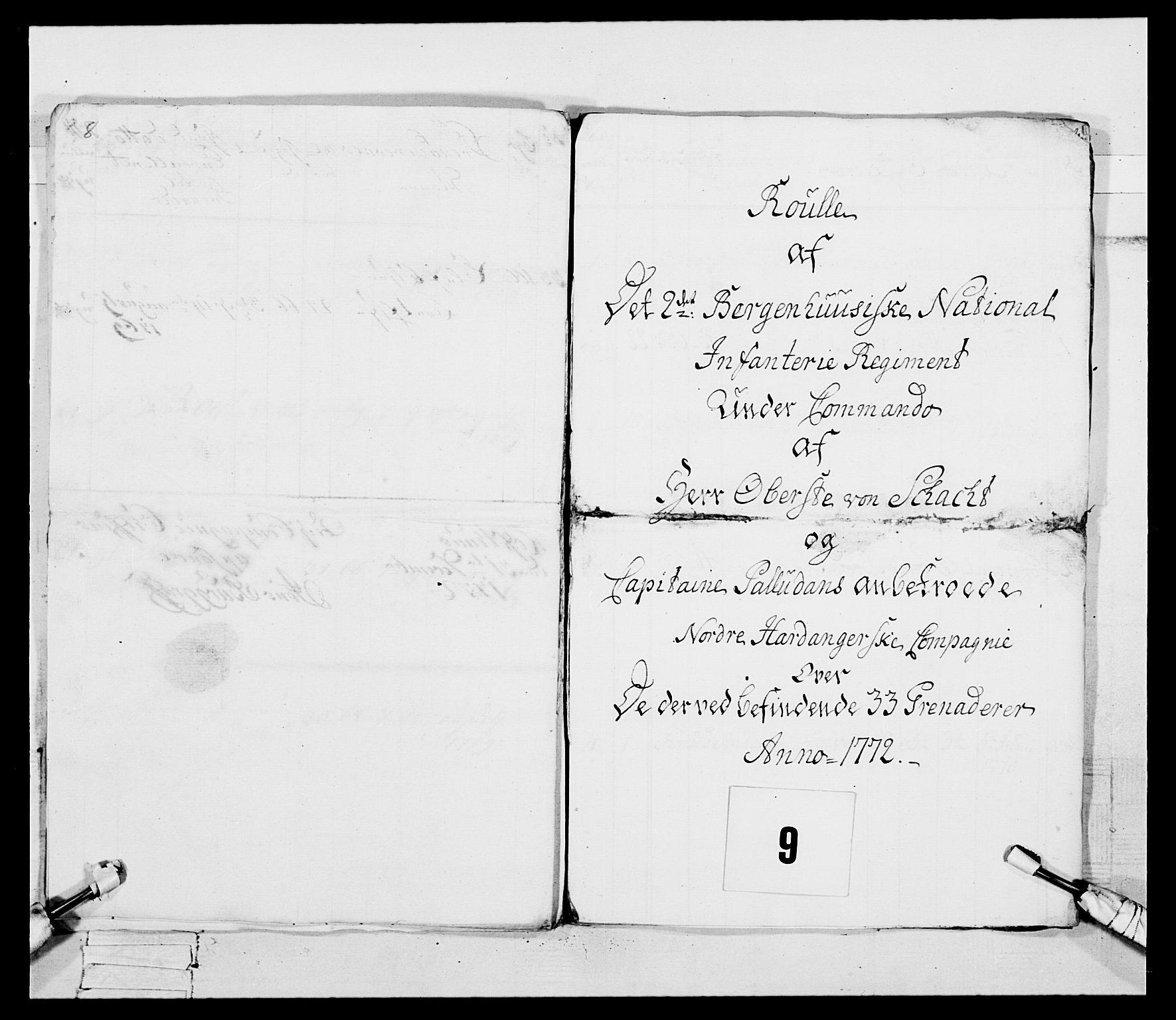 Generalitets- og kommissariatskollegiet, Det kongelige norske kommissariatskollegium, AV/RA-EA-5420/E/Eh/L0093: 2. Bergenhusiske nasjonale infanteriregiment, 1772-1774, p. 56